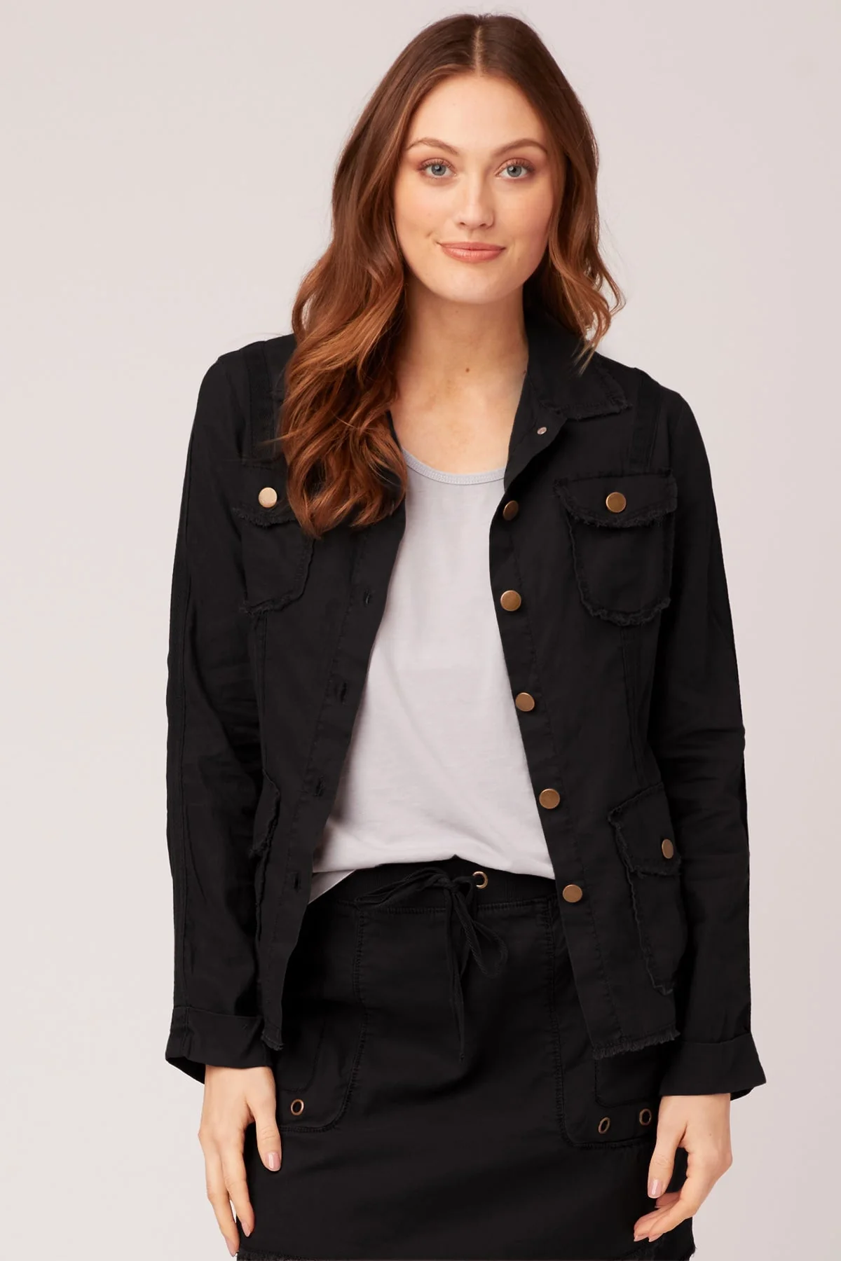 Cotton Linen Raw Edge Safari Jacket - Shopern