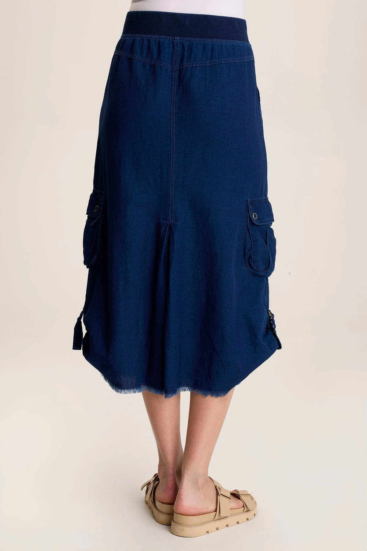 Chesney Mock-Denim Cargo Midi Skirt - Shopern