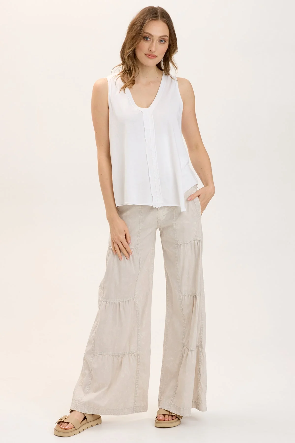 Terraced Wide Leg Pant - Shopern