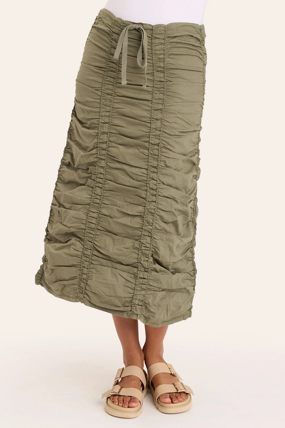 Double Shirred Panel Skirt - Shopern