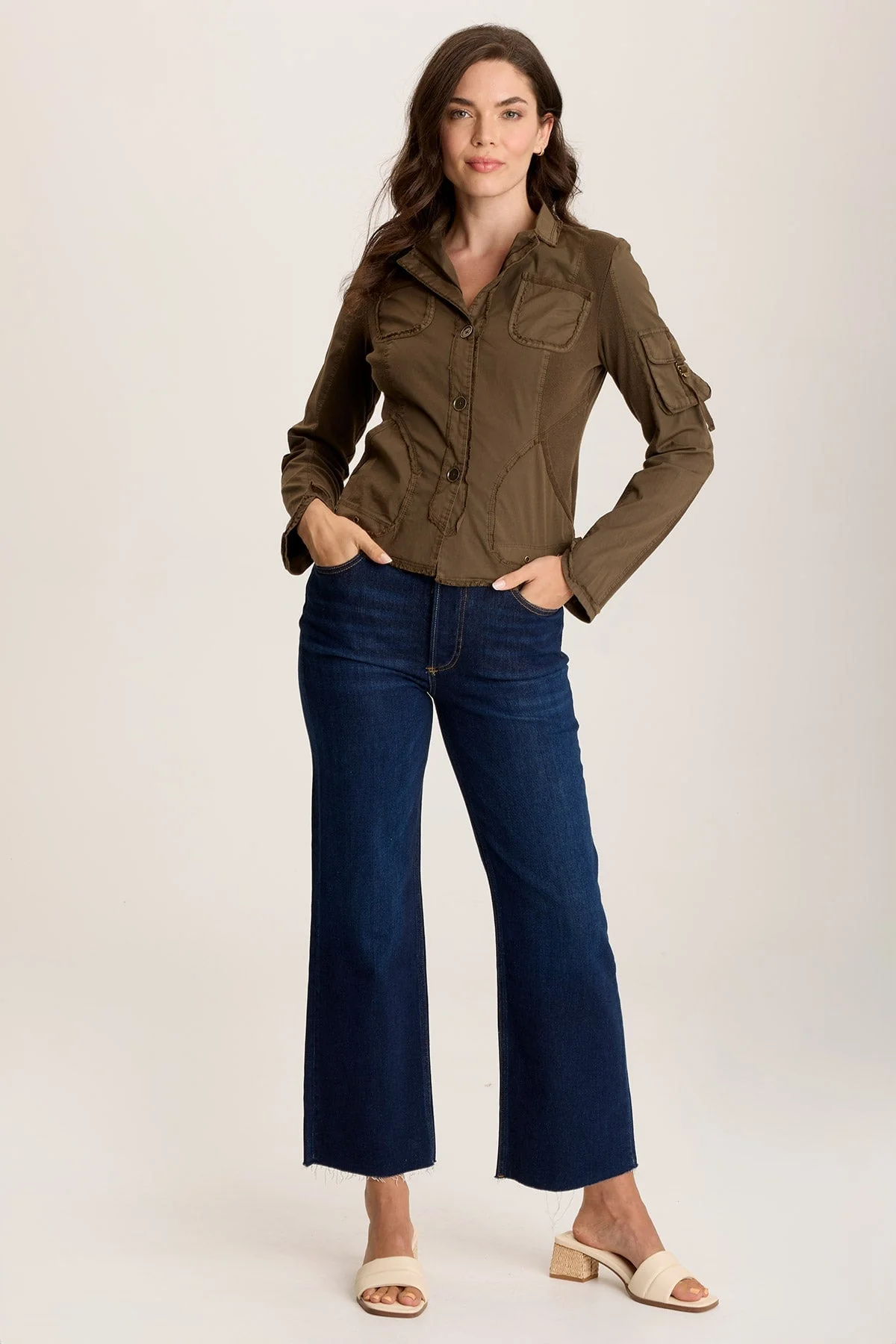 Munir Three-Button Jacket with Lapel Collar - Shopern