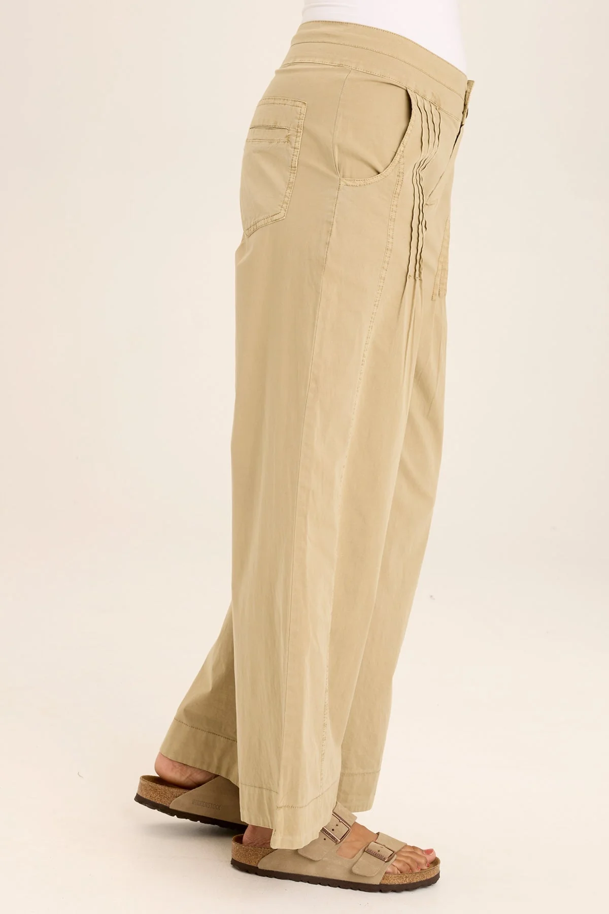 Rebecca Stretch Poplin Pleated Pant - Shopern