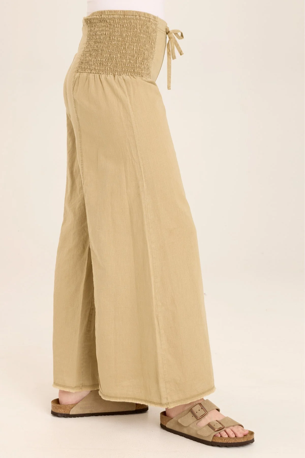 Kaj Wide Leg Cotton Linen Flare Pant - Shopern