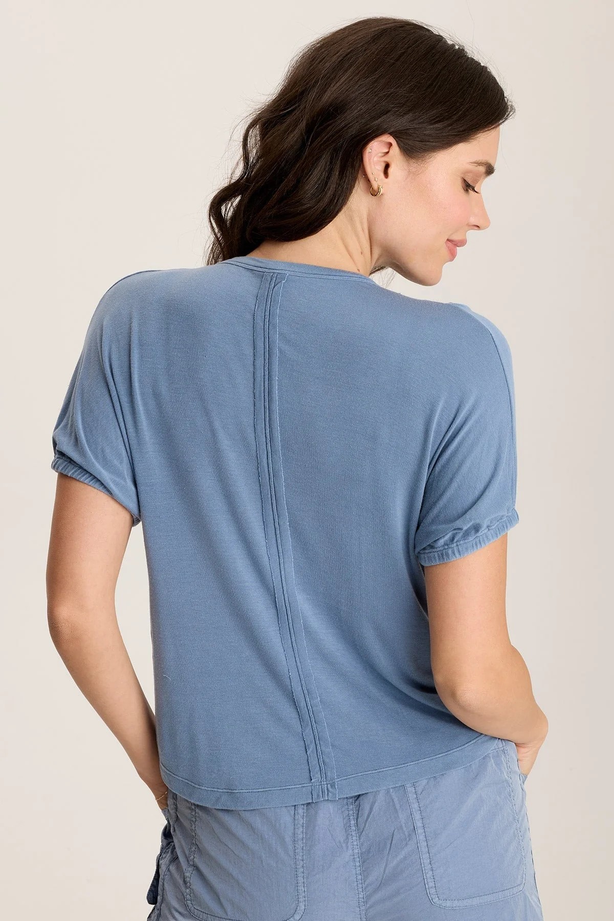 Valensi Soft Jersey Banded Sleeve Tee - Shopern