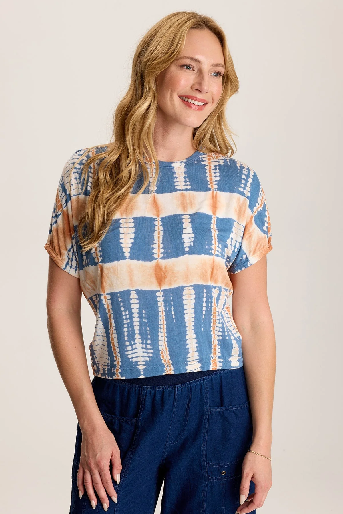 Valensi Soft Jersey Banded Sleeve Tee - Shopern