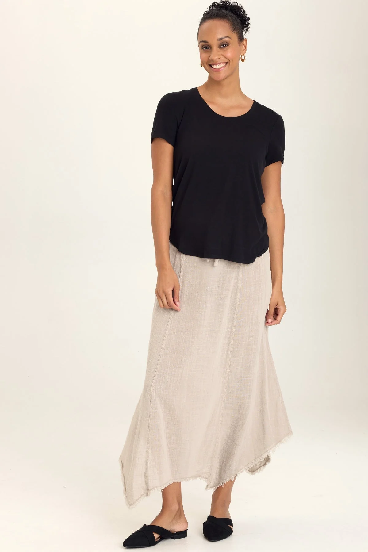 Zuri Gauze Handkerchief Casual Midi Skirt - Shopern