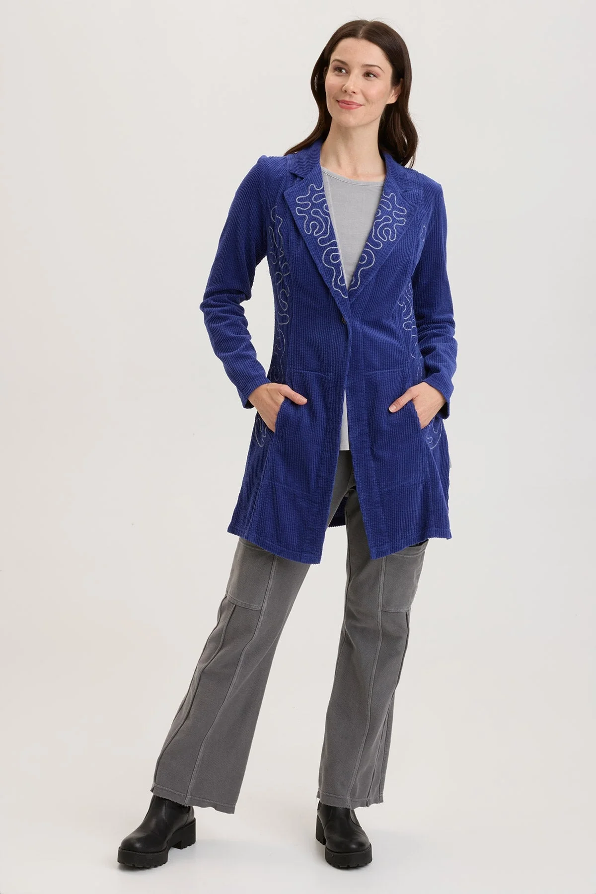 Seema Embroidered Long Coat - Shopern