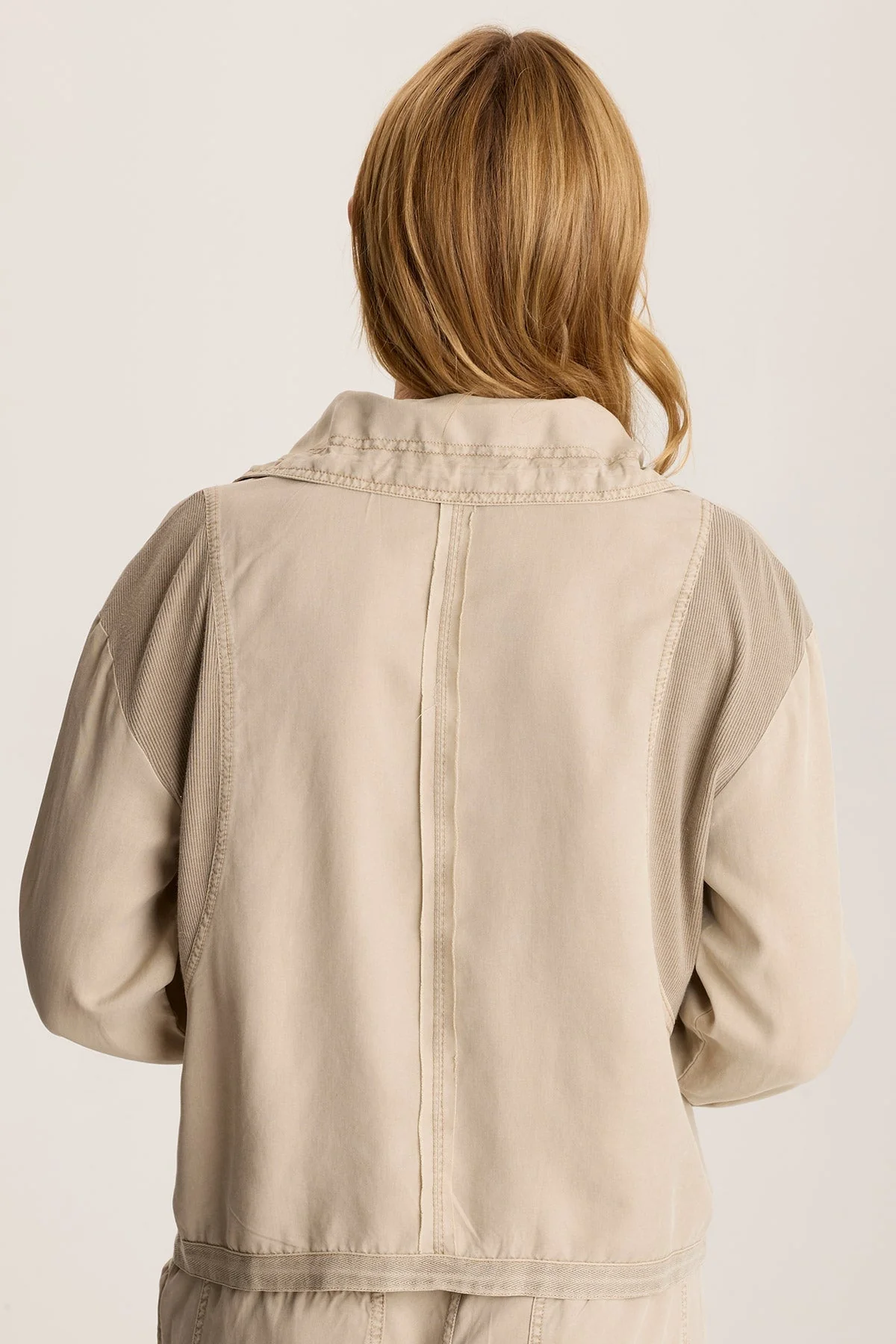Oziel Twill Utility Jacket with Drawstring Collar - Shopern