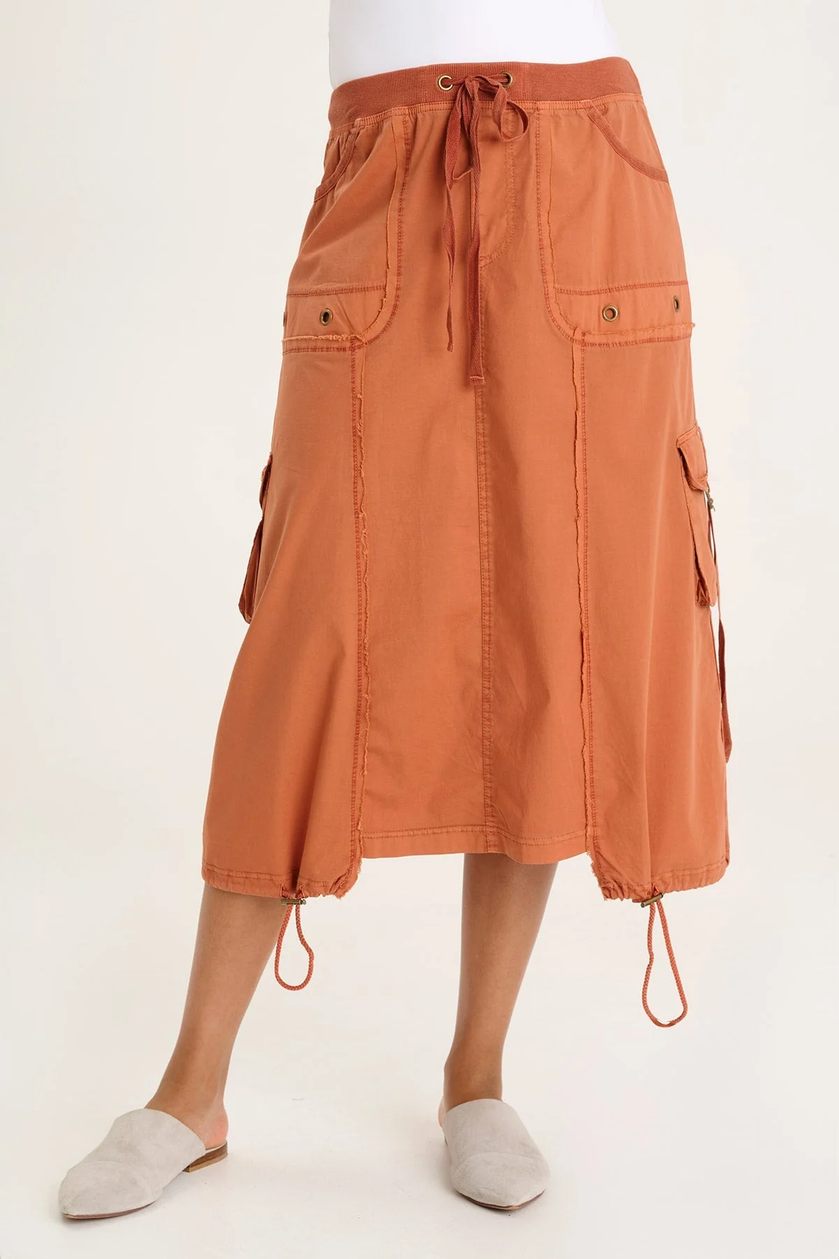 Castalina Poplin Cargo Midi Skirt - Shopern