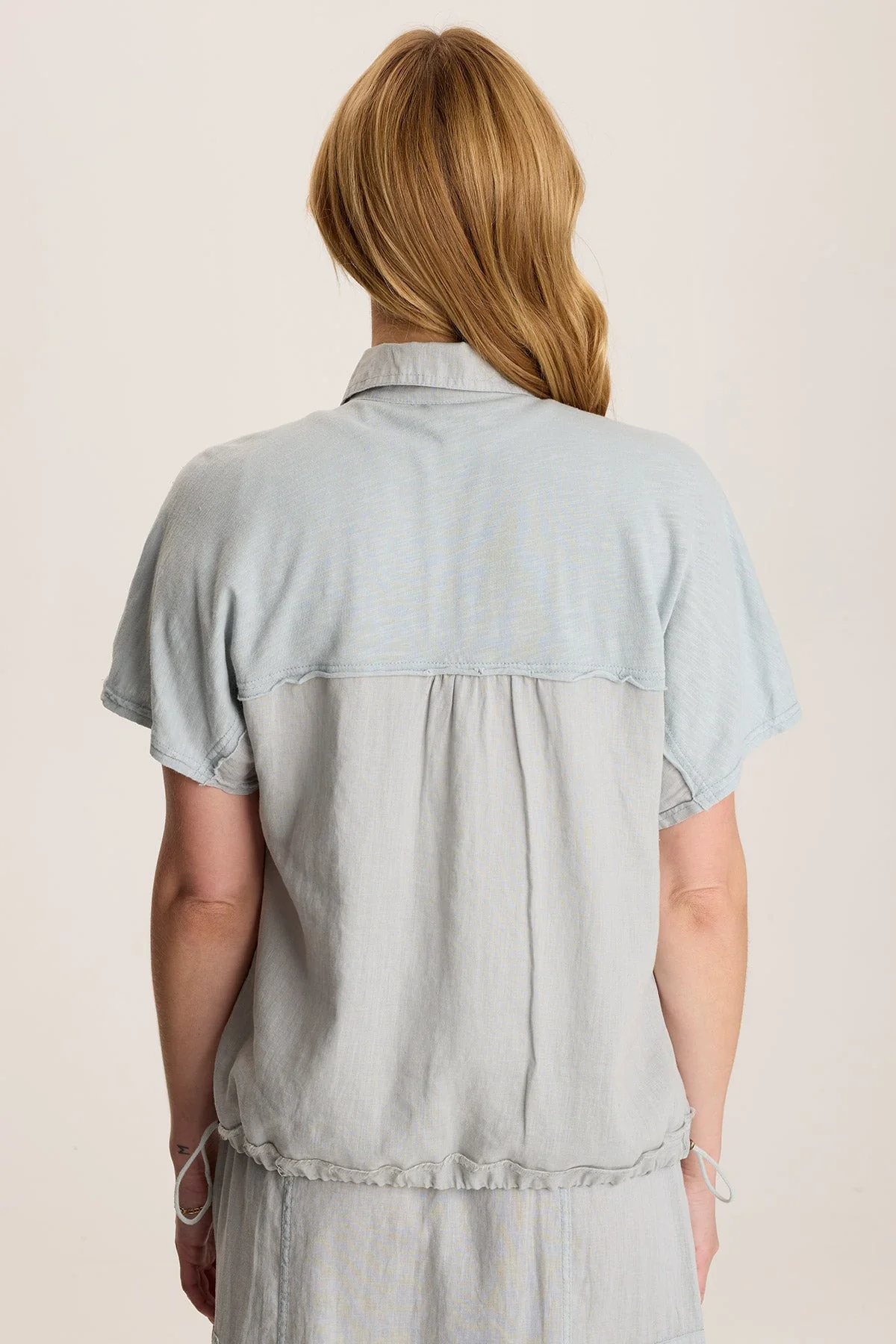 Inola Linen Cinched Button-Up Top - Shopern