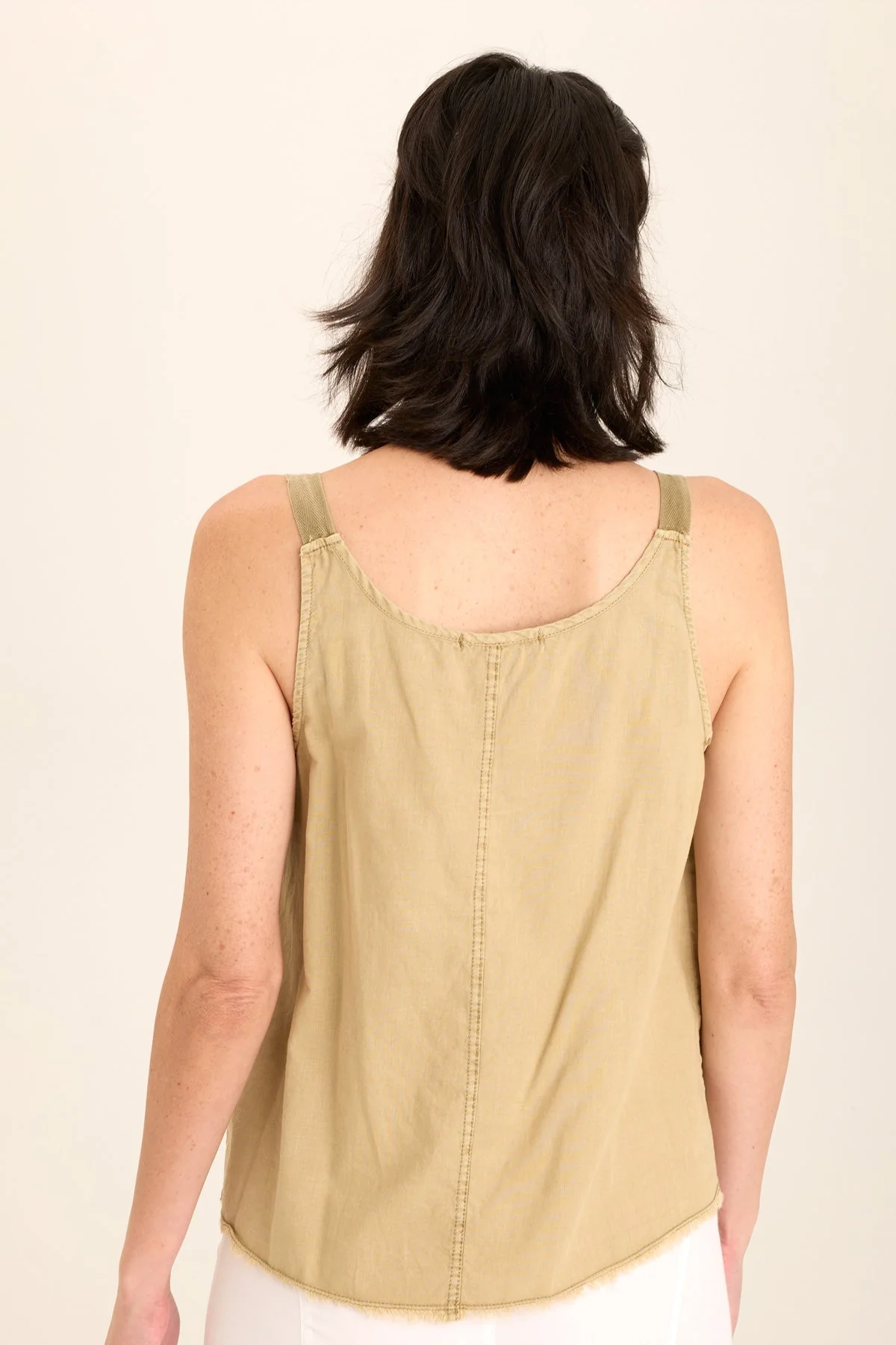 Shawnie Linen Billowy Pintuck Tank - Shopern