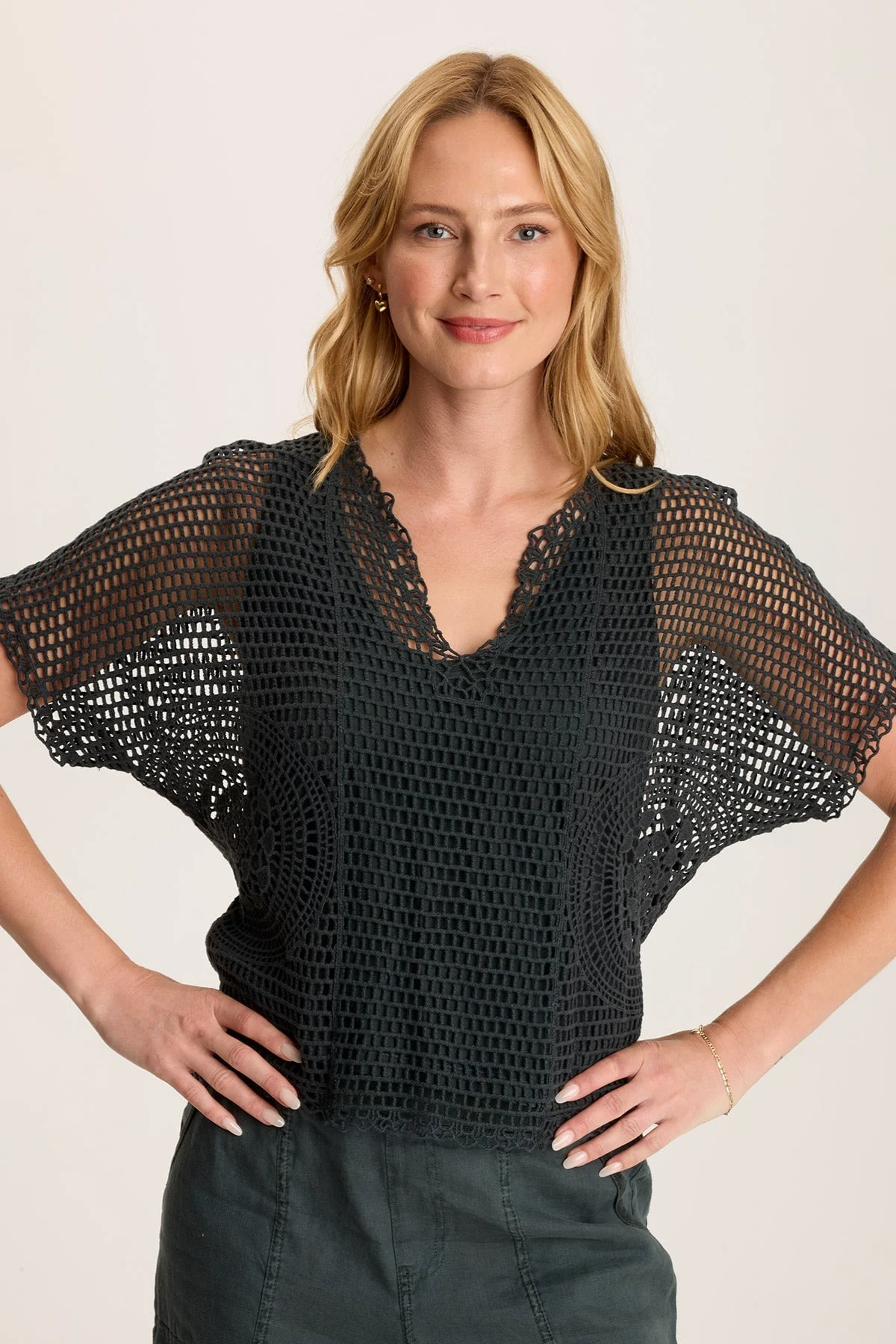 Centre Crochet Layered Top - Shopern