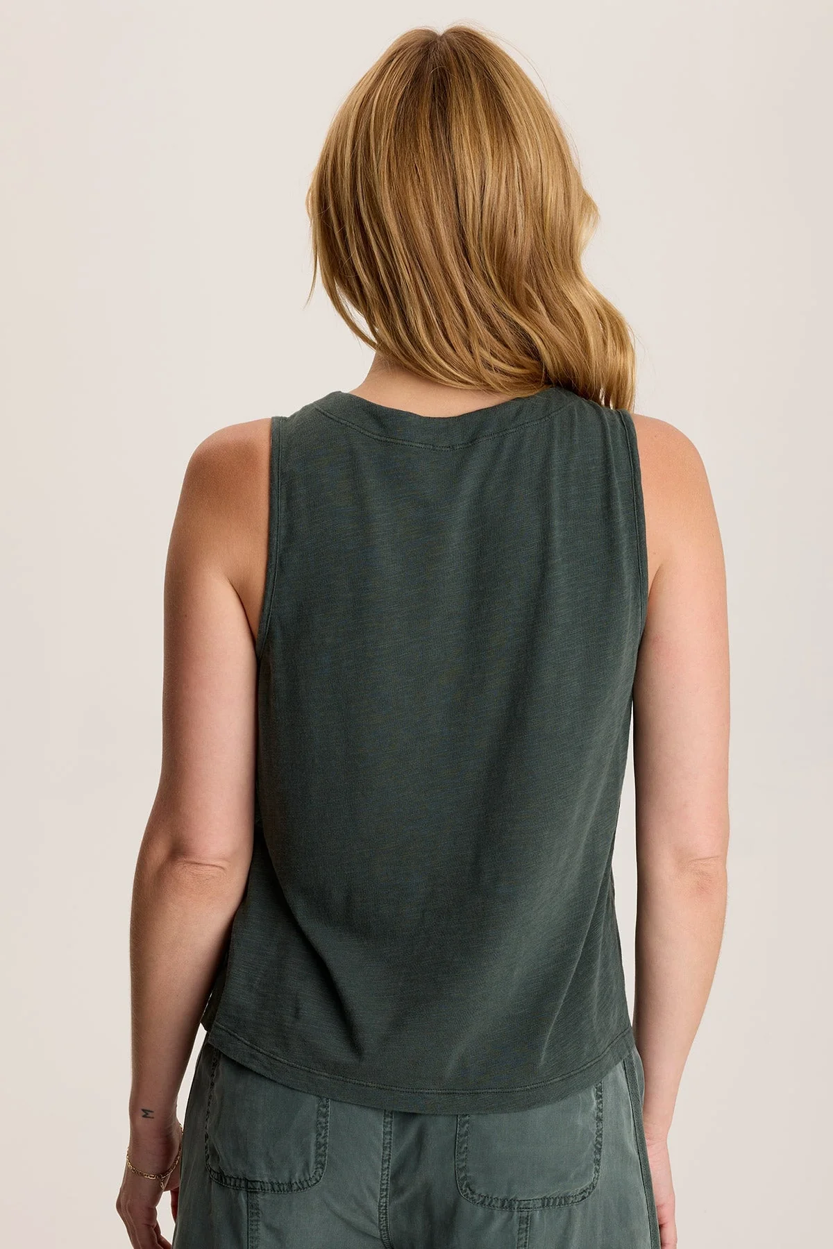 Quan Twill Embroidered Tank - Shopern