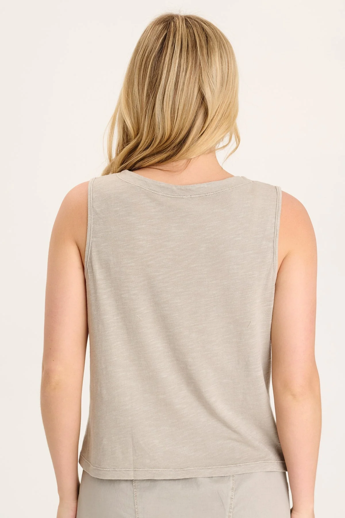 Quan Twill Embroidered Tank - Shopern