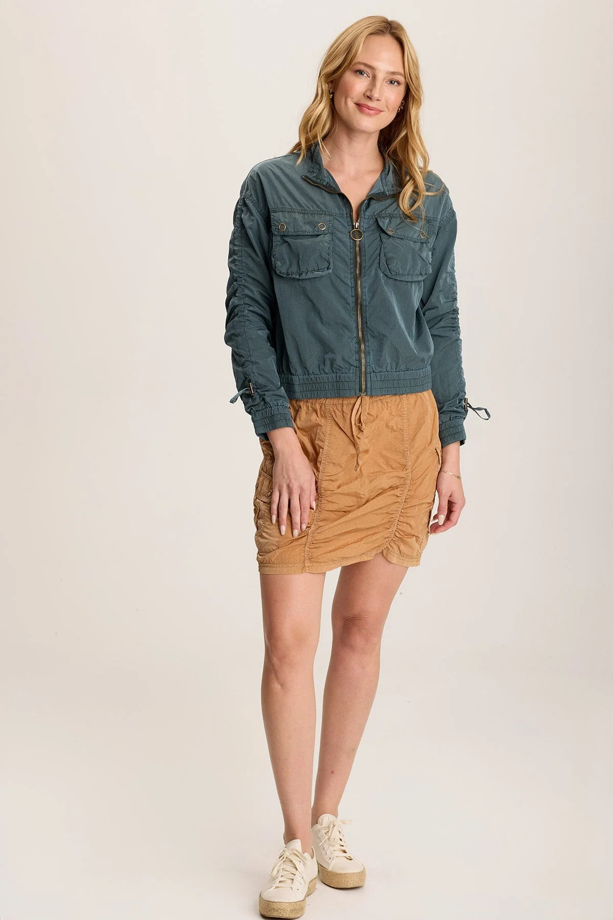 Marley Ruched Sporty Cargo Mini Skirt - Shopern