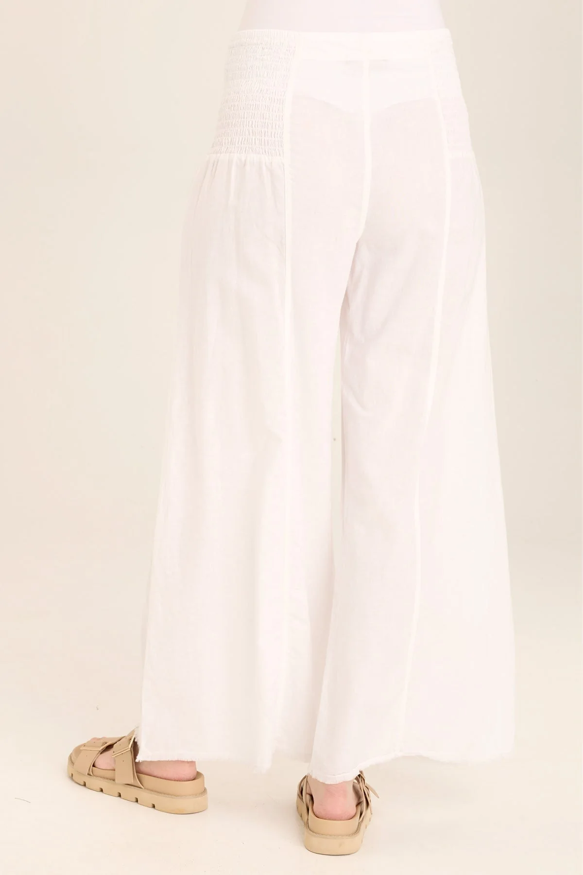 Kaj Wide Leg Cotton Linen Flare Pant - Shopern