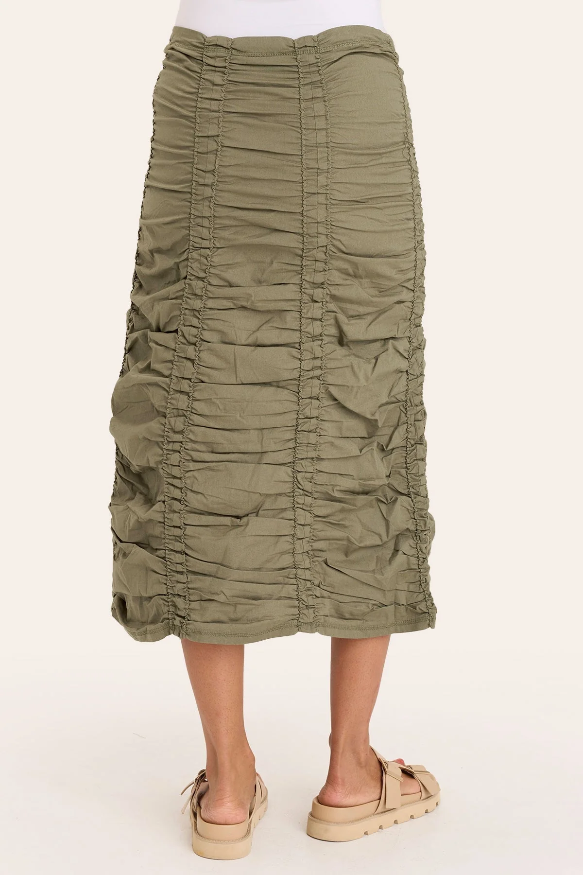Double Shirred Panel Skirt - Shopern