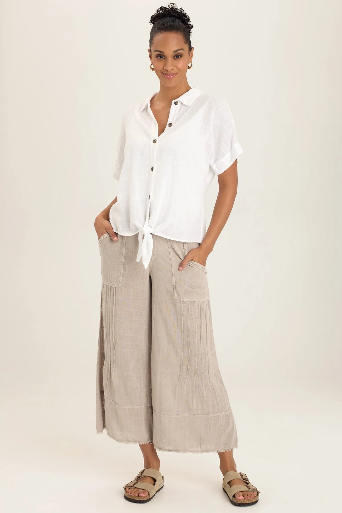 Gauze Teagan Tie Top - Shopern