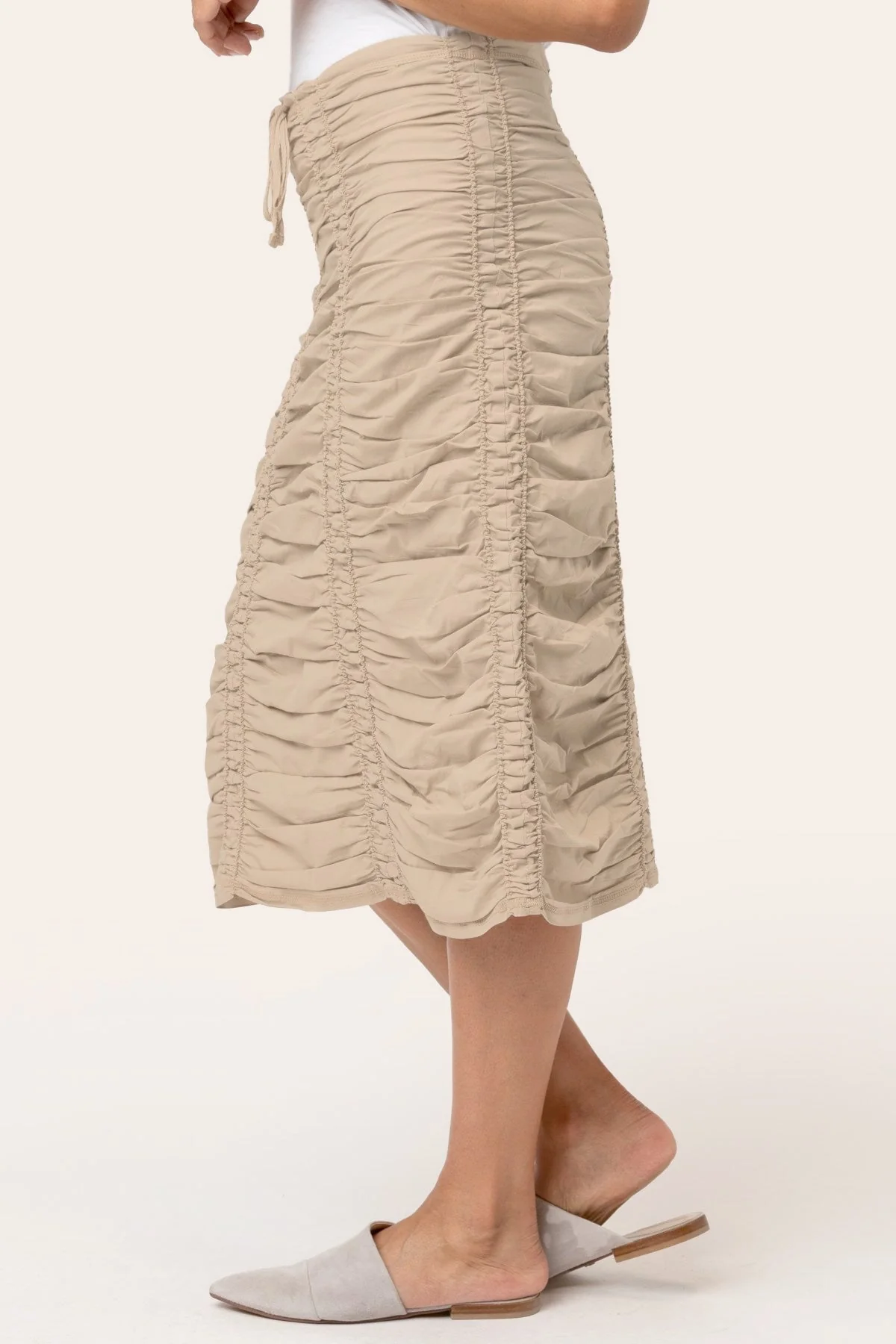 Double Shirred Panel Skirt - Shopern