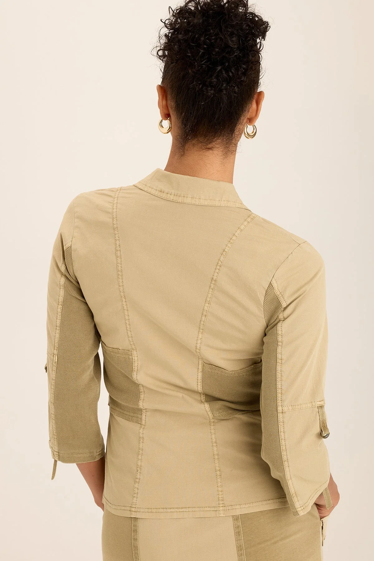 Wexel Poplin/Stretch Rib Fitted Cargo Jacket - Shopern