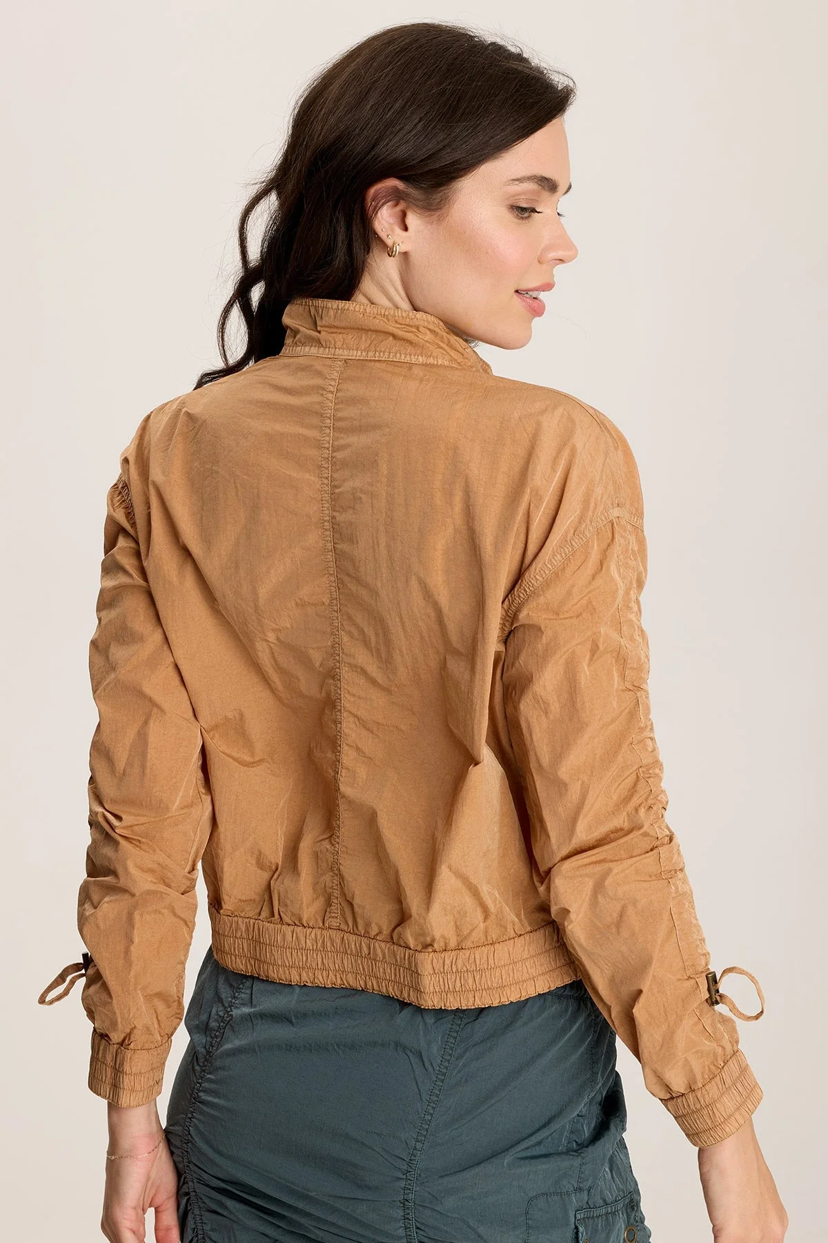 Burris Ruched Athletic Bomber Jacket - Shopern