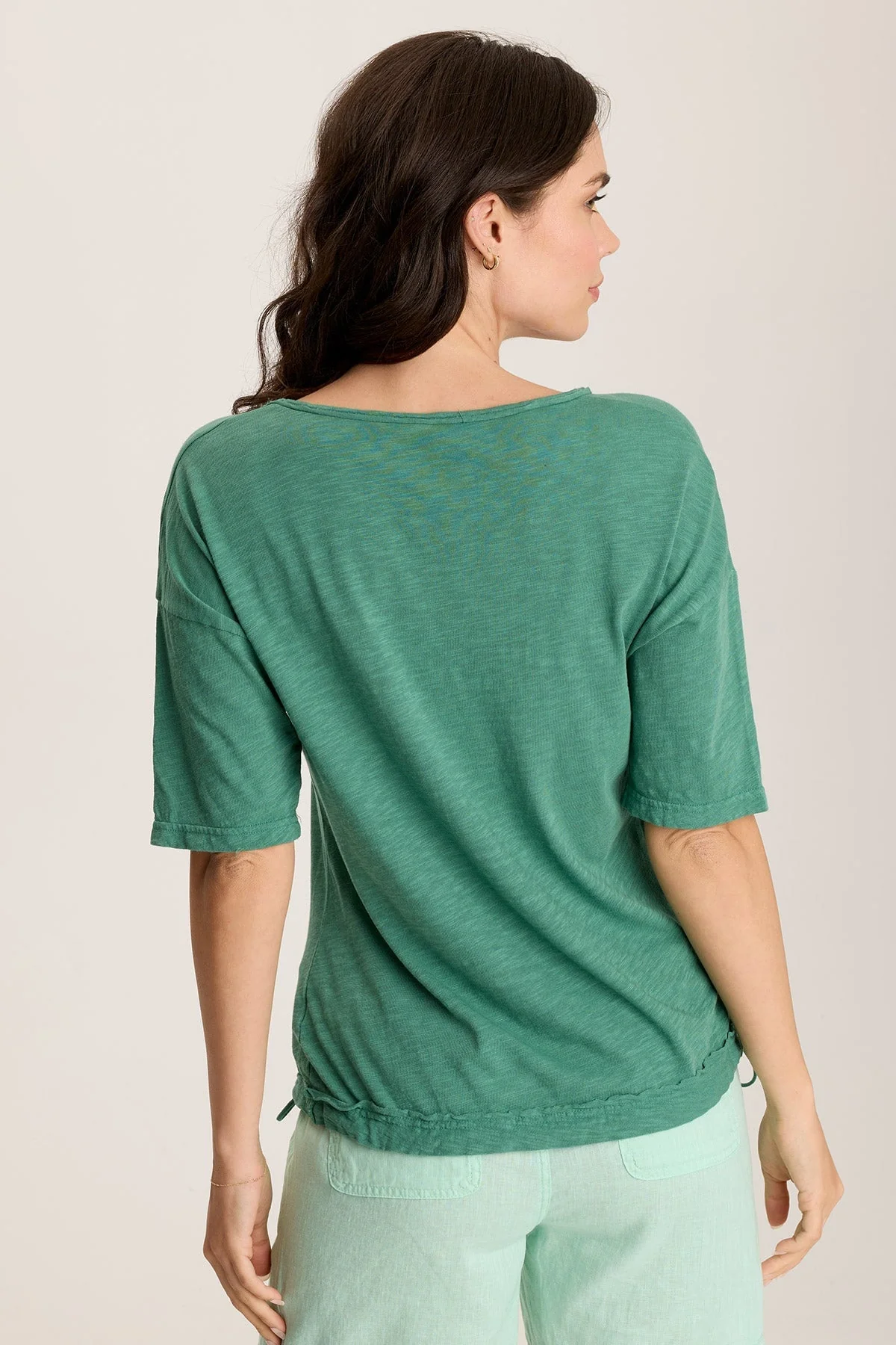 Rajni V-Neck Cinchable Hem Tee - Shopern