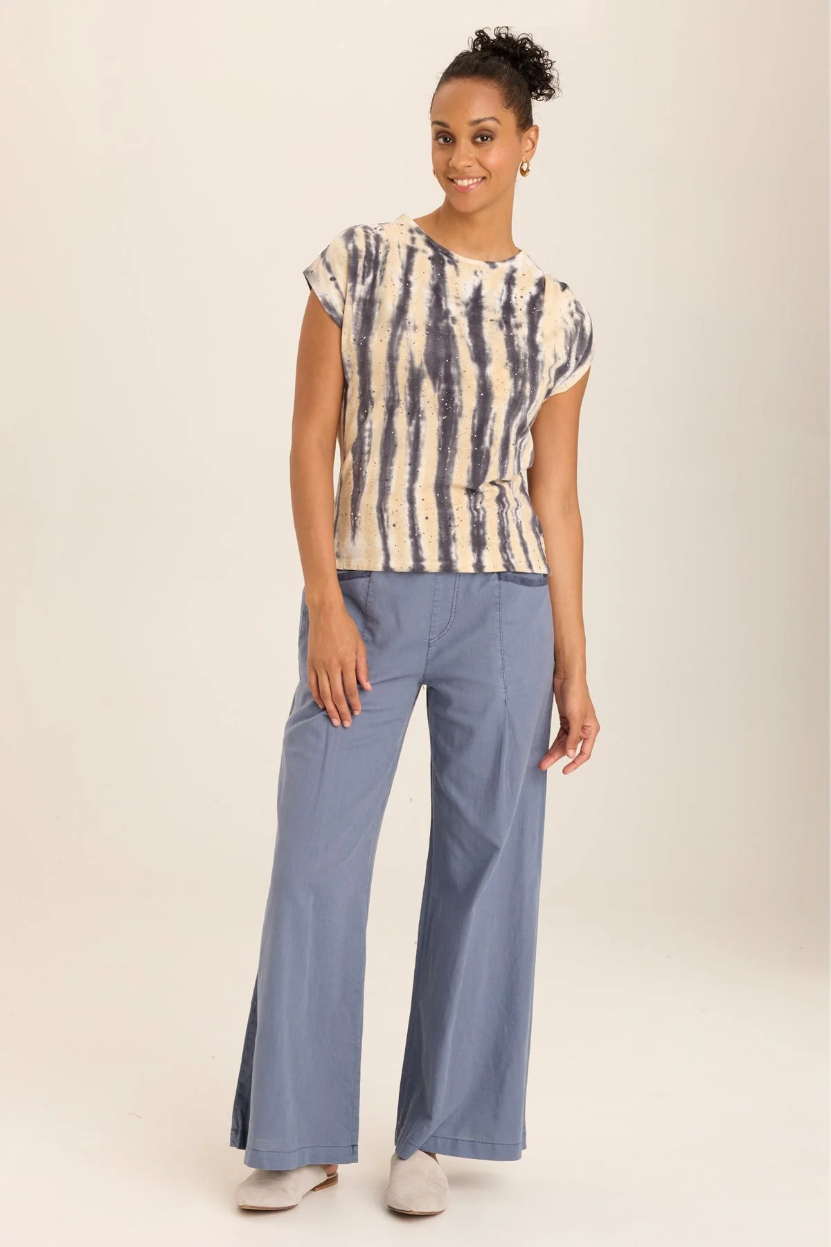 Arwen Soft  Jersey Mock Neck Tee - Shopern