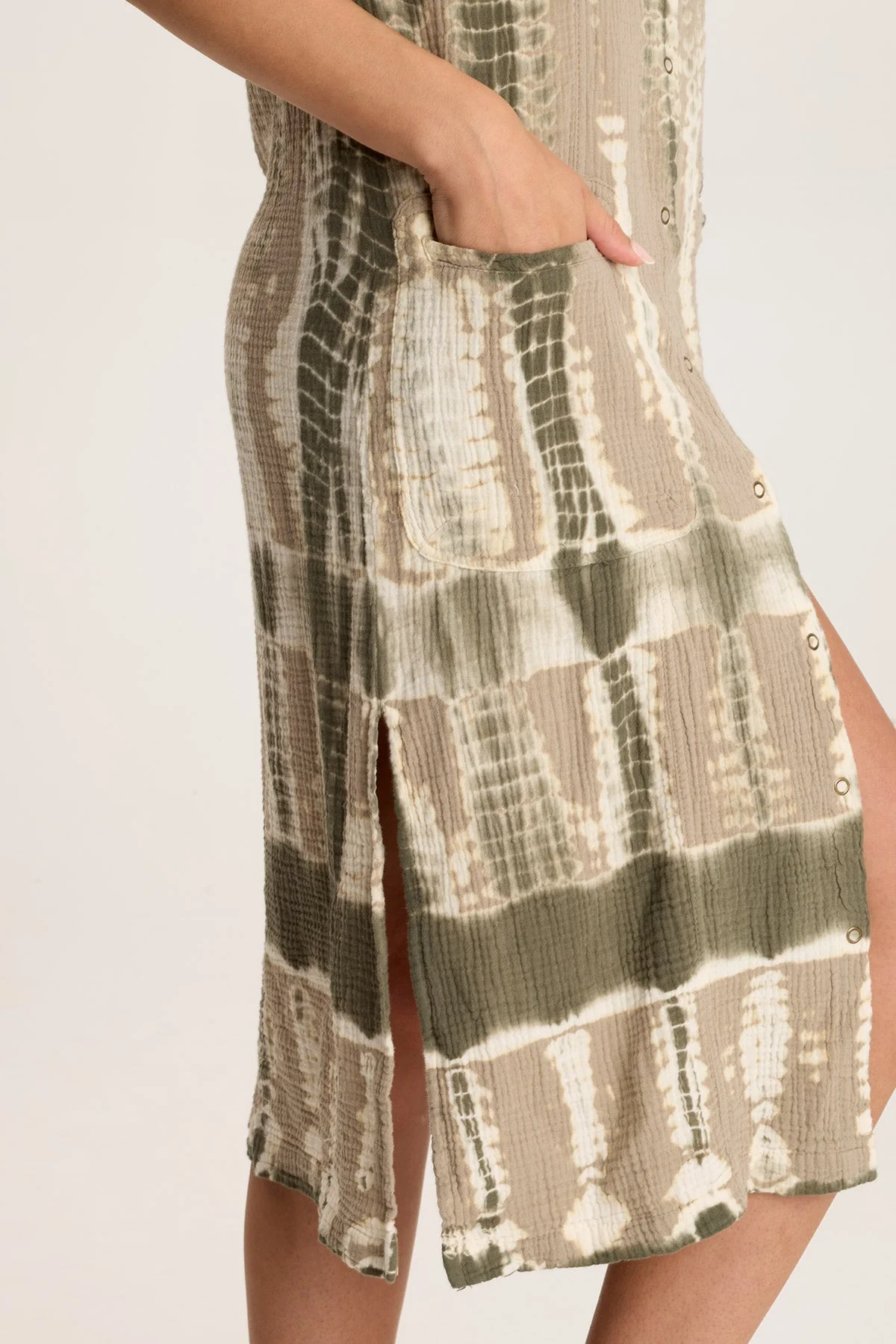 Hogue Gauze Duster Dress with Snap Front - Shopern