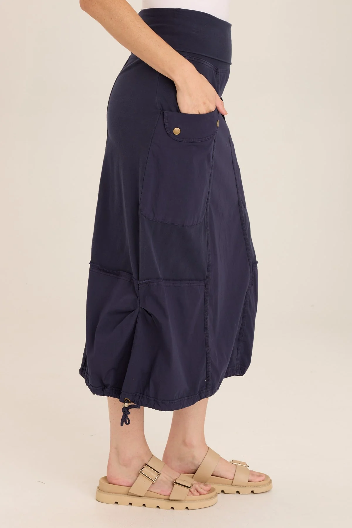 Marconi Cargo Cinch Bubble Hem Midi Skirt - Shopern