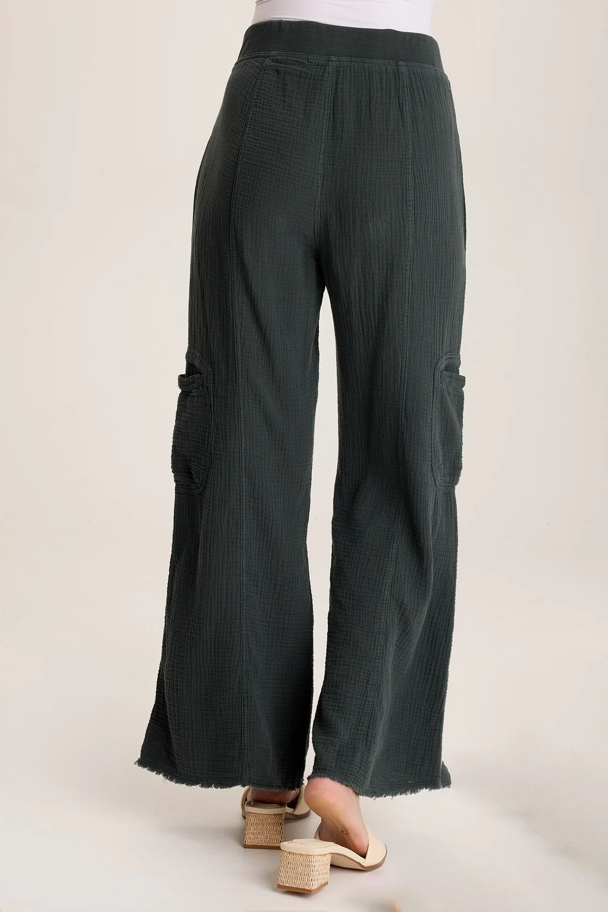 Rizal Gauze Pocket Flare Pant - Shopern
