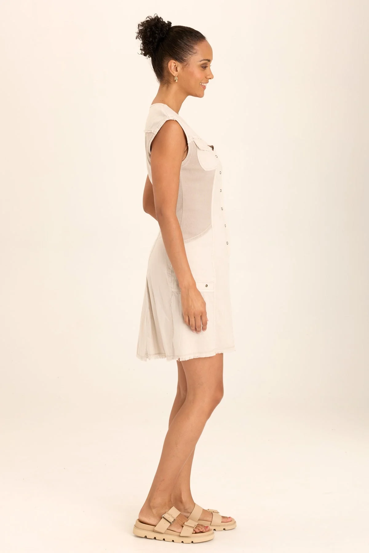 Austen Linen Mini Shirt Dress - Shopern