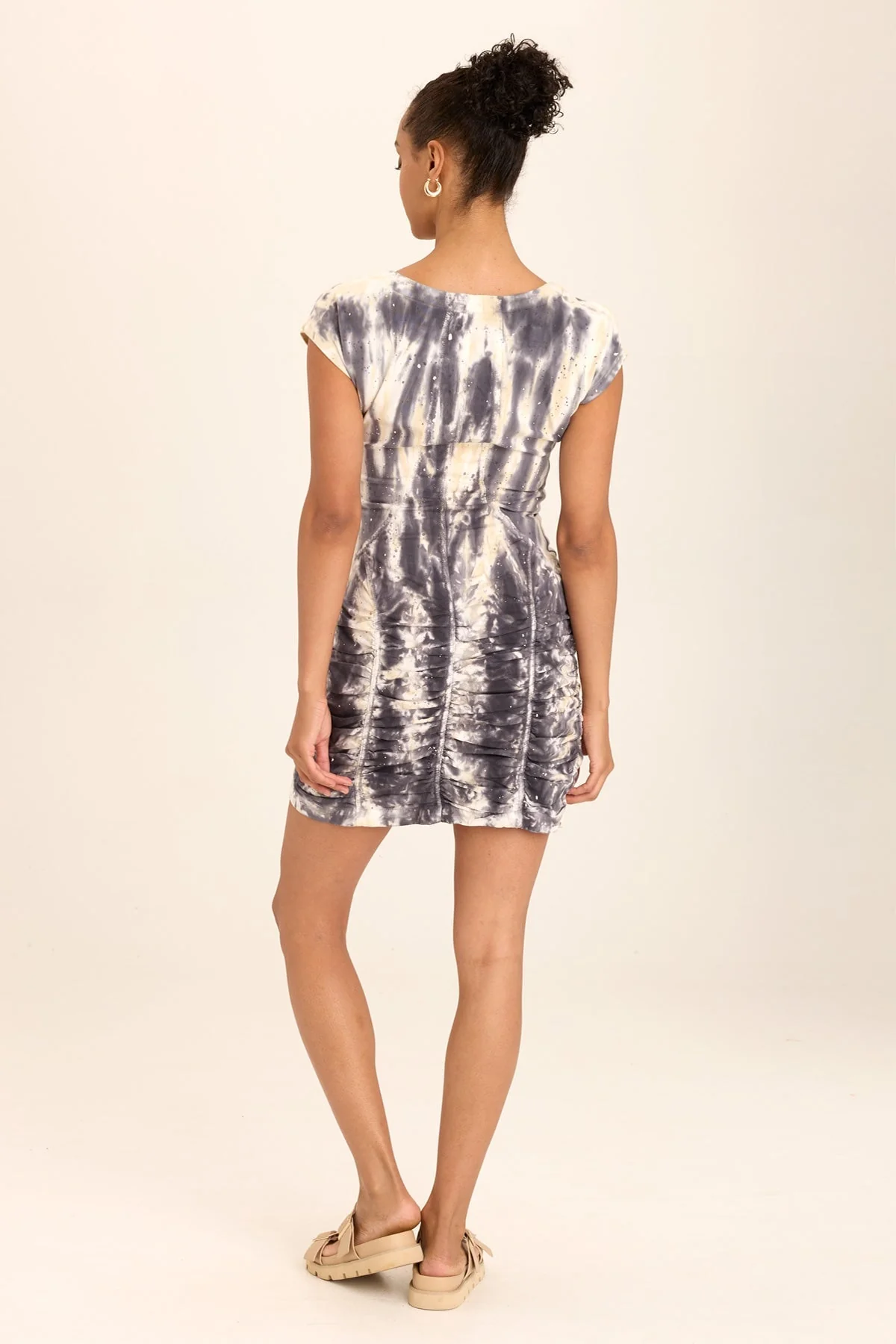 Aviana Ruched Cap-Sleeve Mini Dress - Shopern