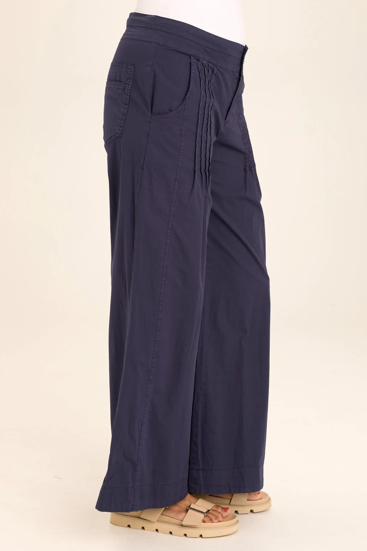 Rebecca Stretch Poplin Pleated Pant - Shopern