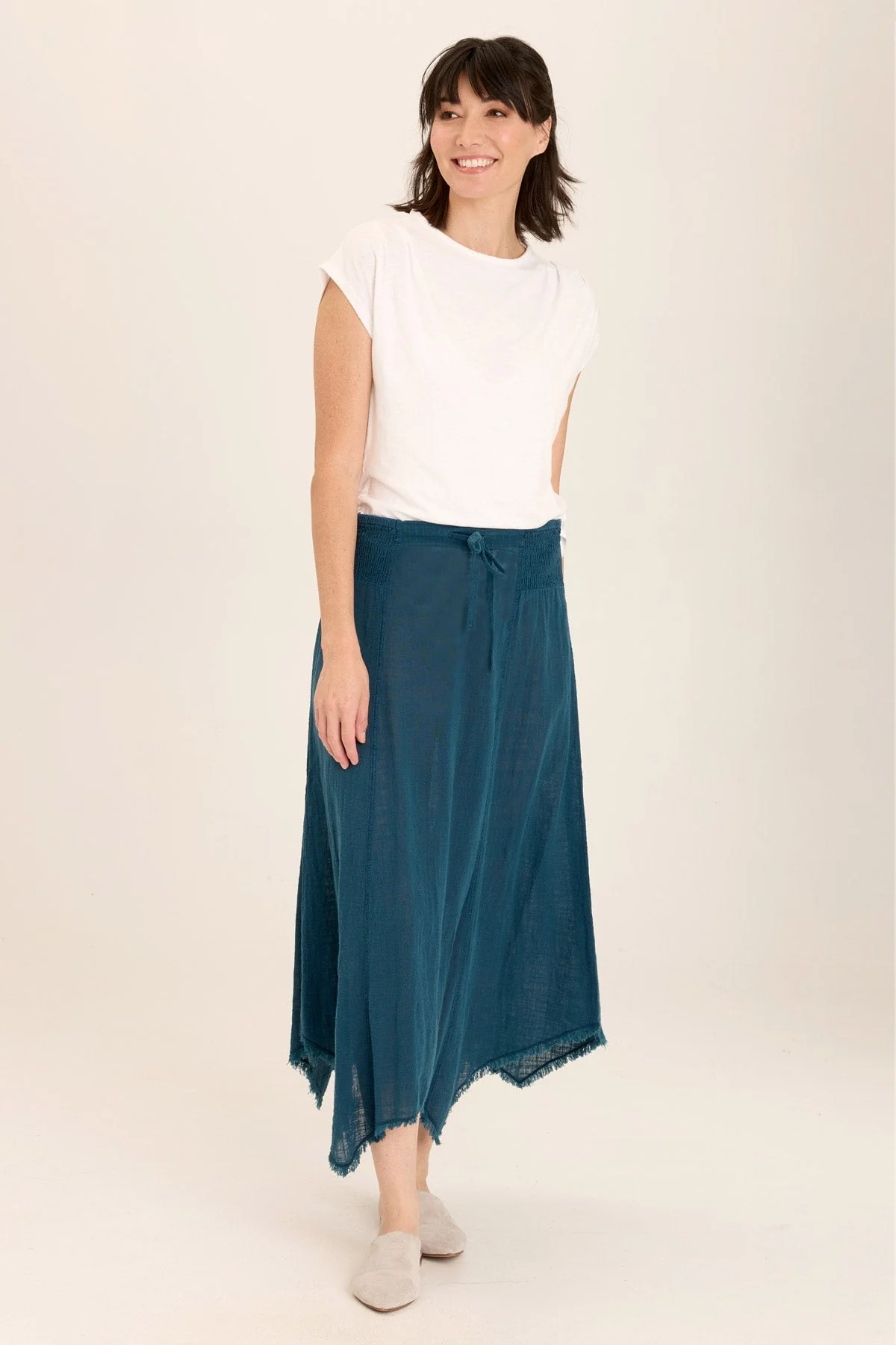 Zuri Gauze Handkerchief Casual Midi Skirt - Shopern
