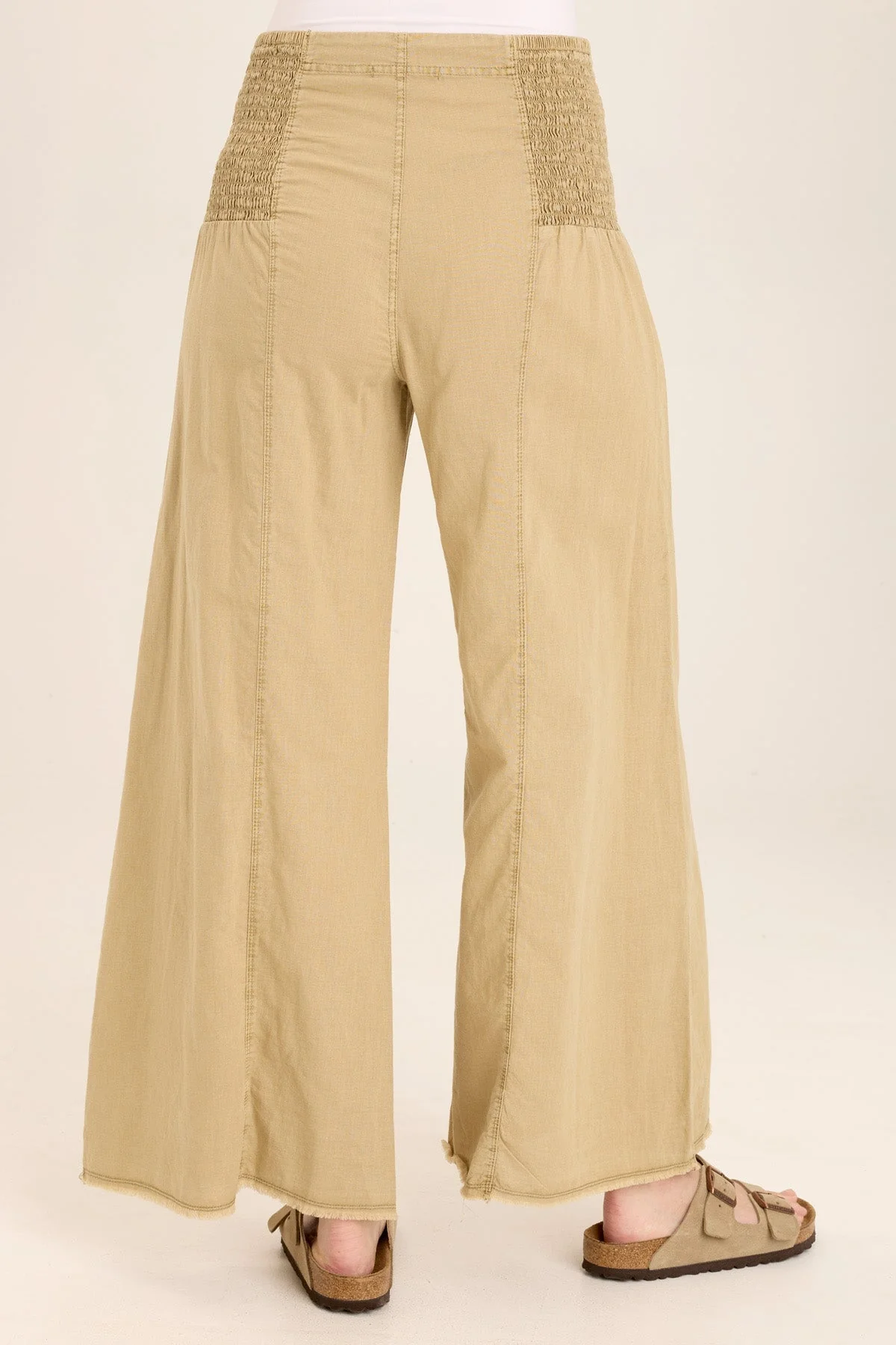 Kaj Wide Leg Cotton Linen Flare Pant - Shopern
