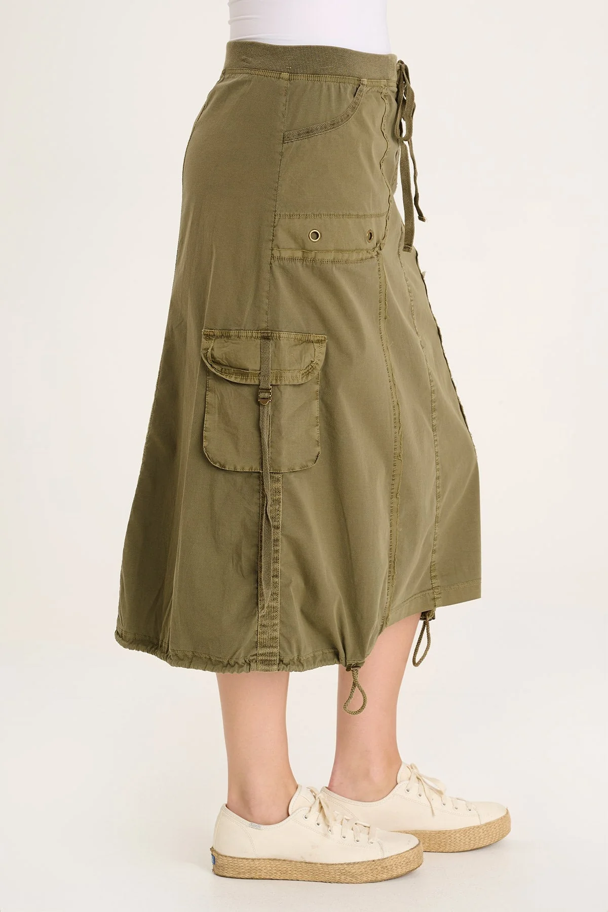 Castalina Poplin Cargo Midi Skirt - Shopern