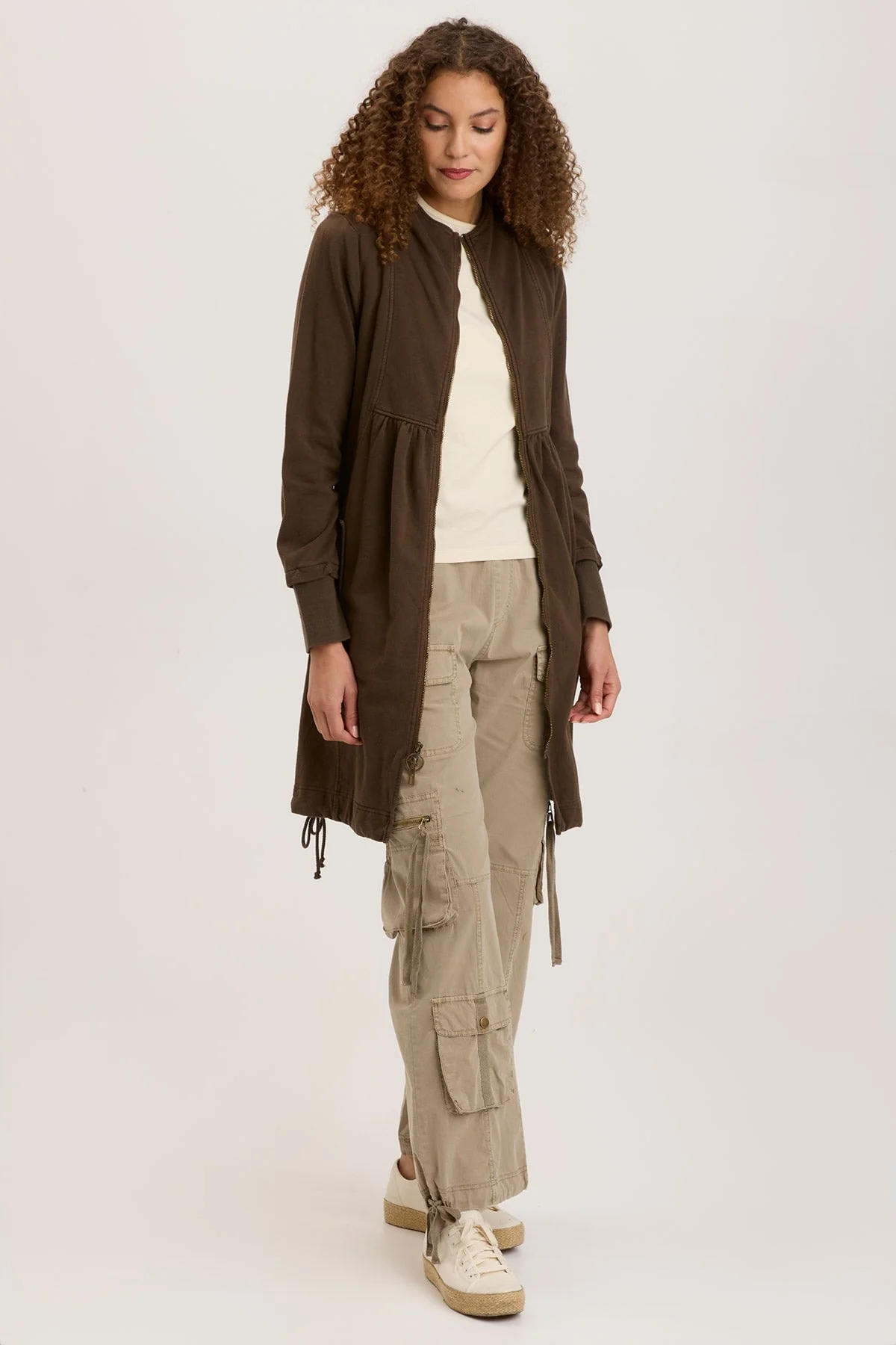 Fleece Funnel-Neck Longcoat - Shopern