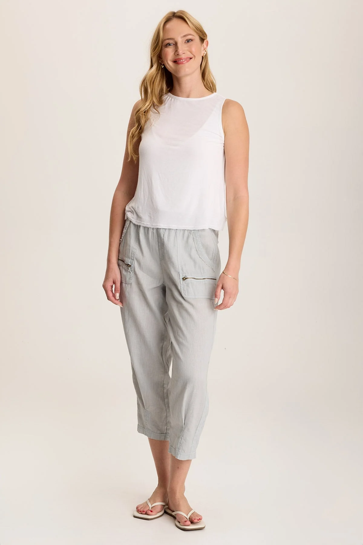 Camden Linen Tapered Crop Pant - Shopern