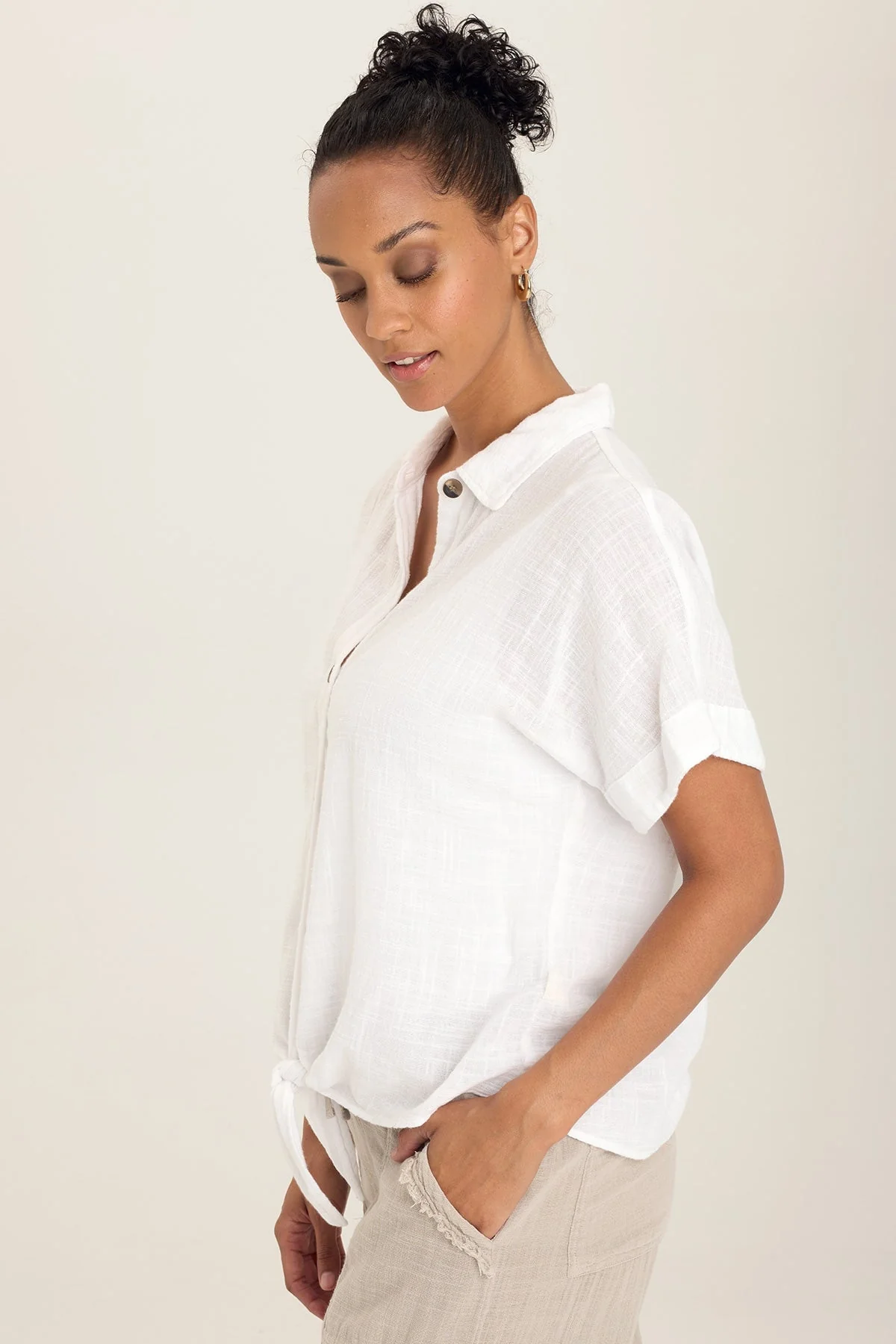 Gauze Teagan Tie Top - Shopern