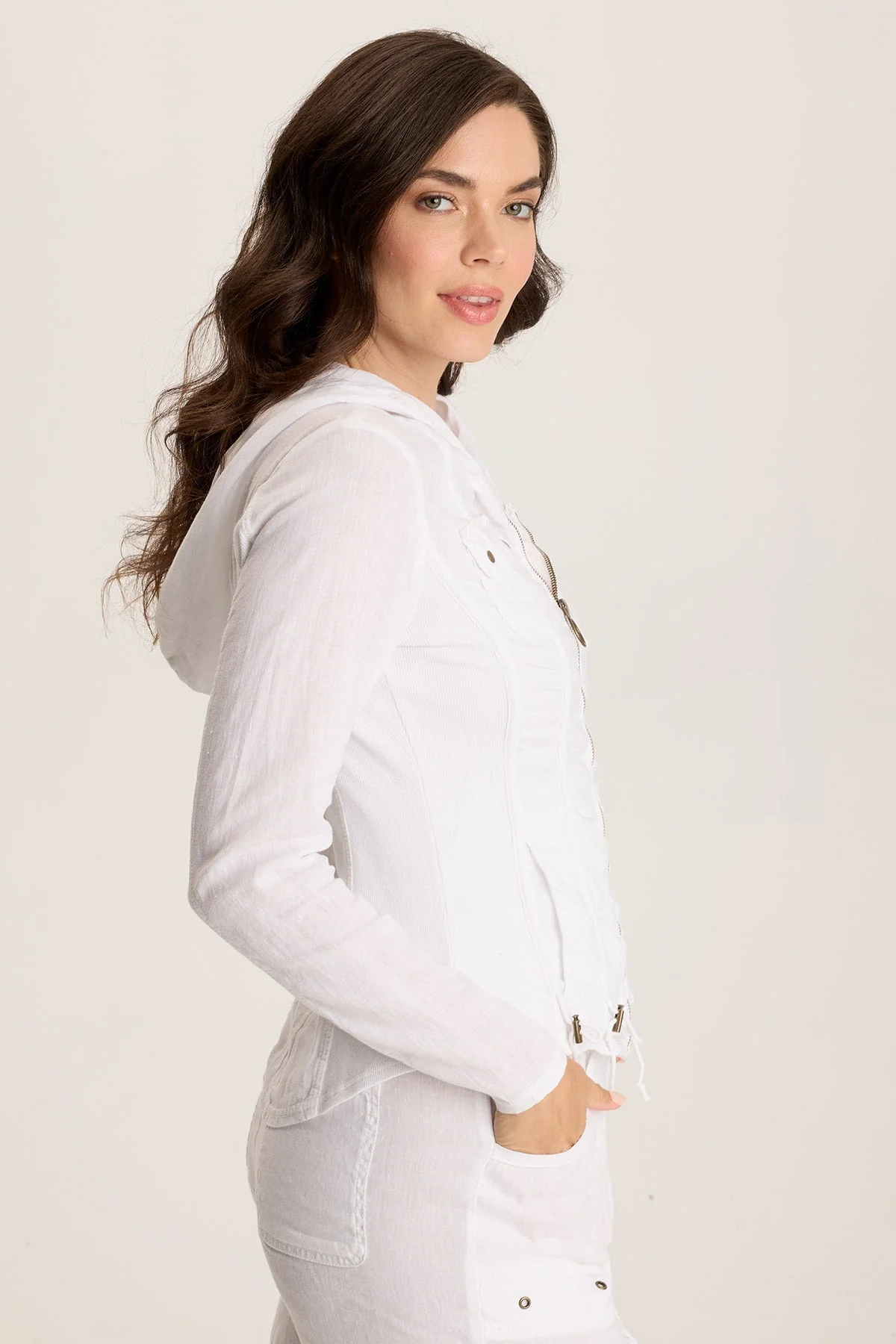 Balvino Linen Ruched Cord Jacket - Shopern