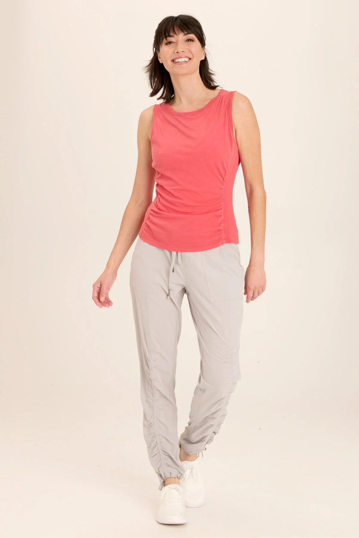 Rexel Jersey Rib Insert Shirred Tank - Shopern