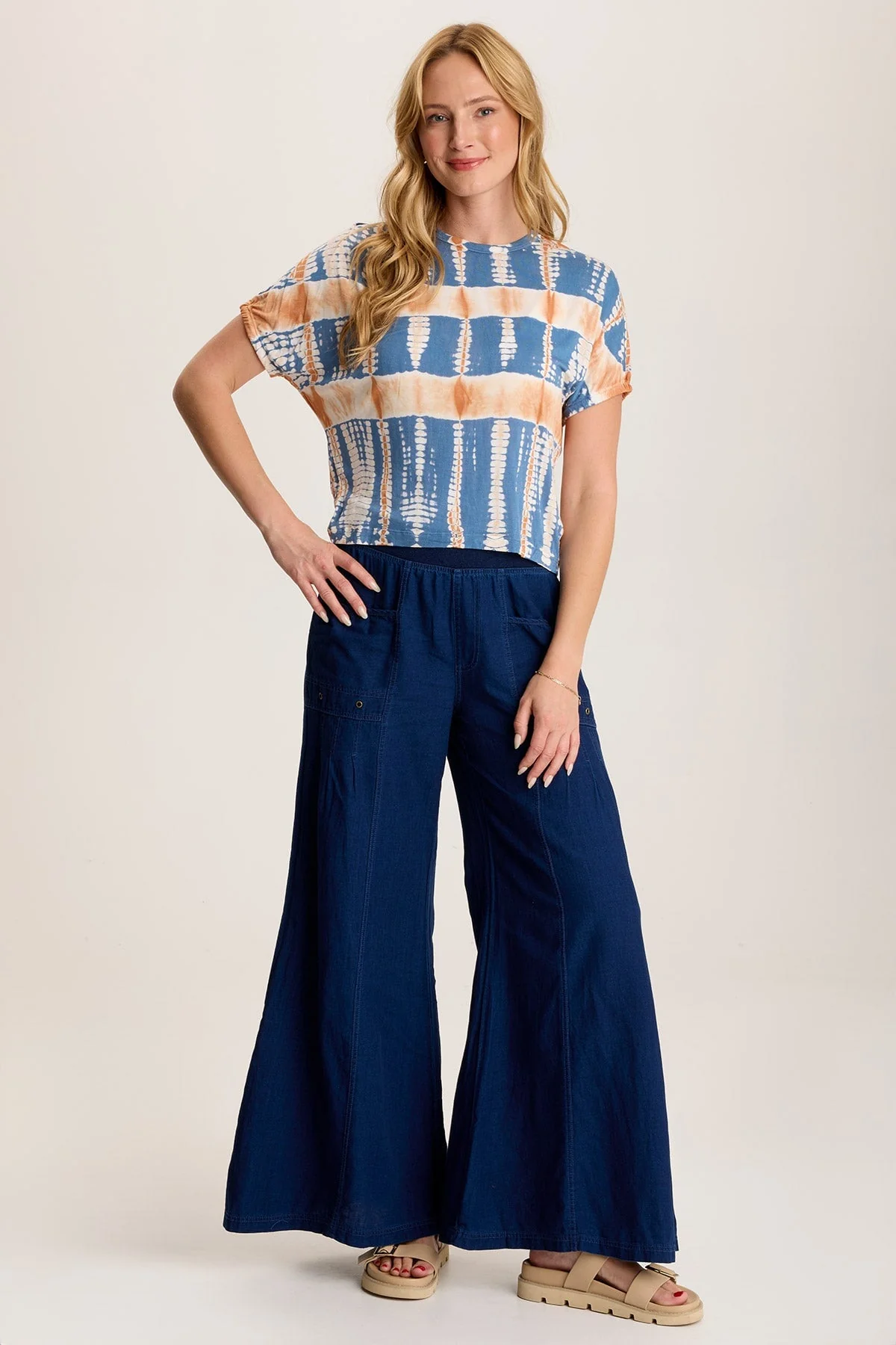 Valensi Soft Jersey Banded Sleeve Tee - Shopern