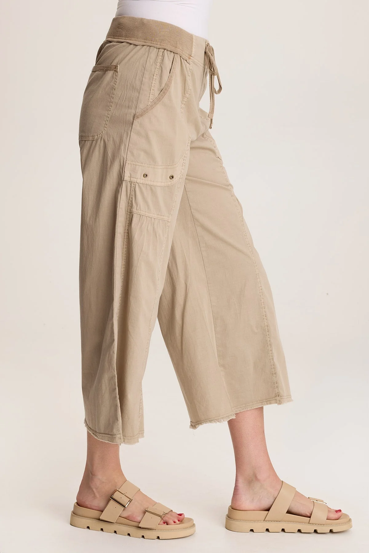 Seaver Poplin Wide Leg Crop Pant - Shopern