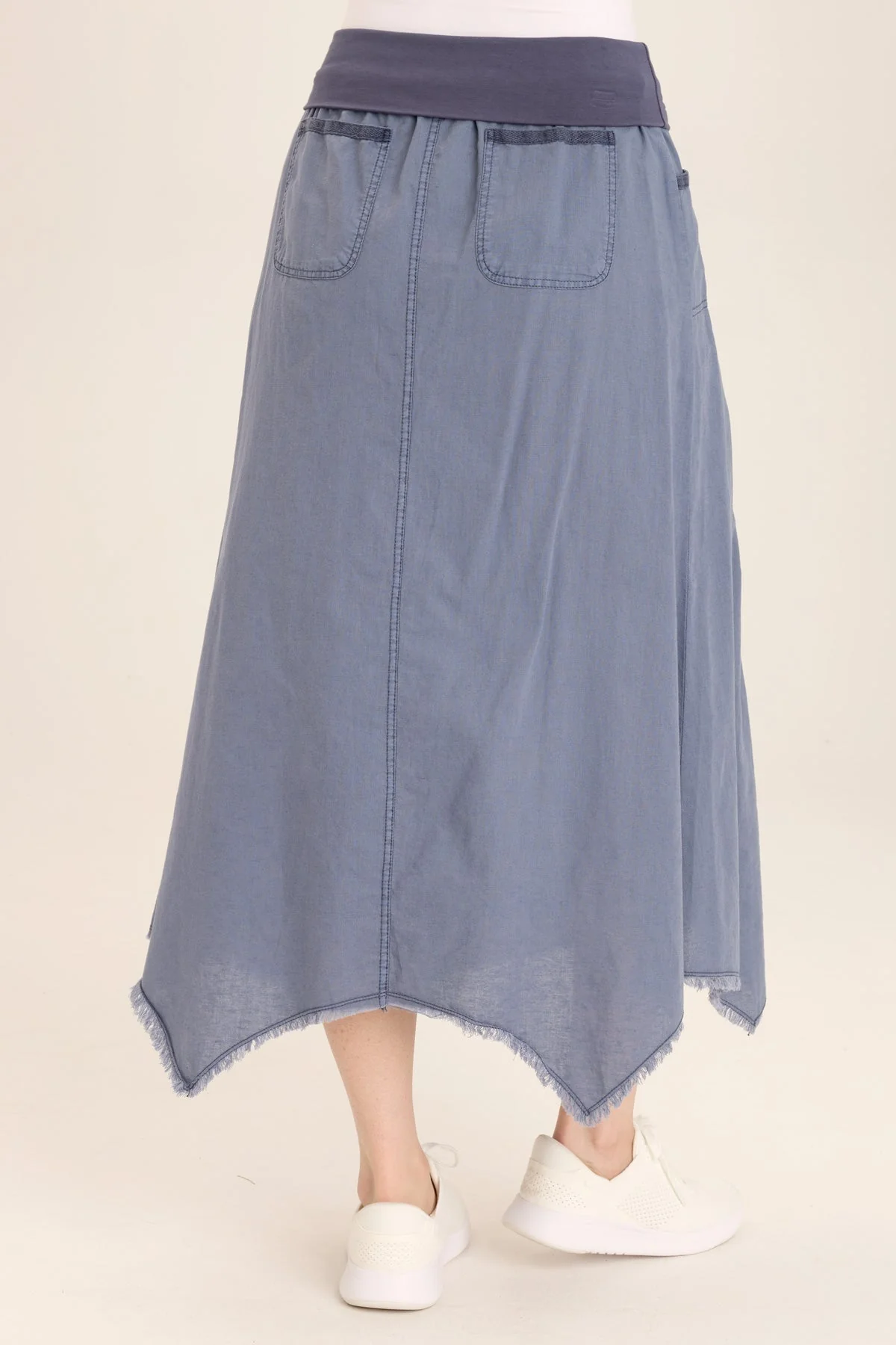 Triste Linen Bohemian Sharkbite Maxi Skirt - Shopern