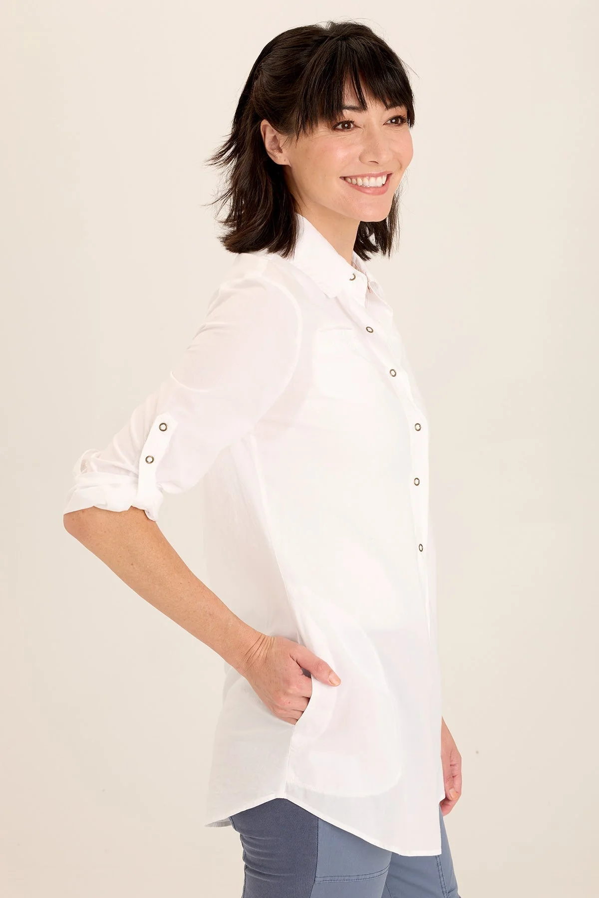 Reporter Soft Voile Button-Down Blouse - Shopern