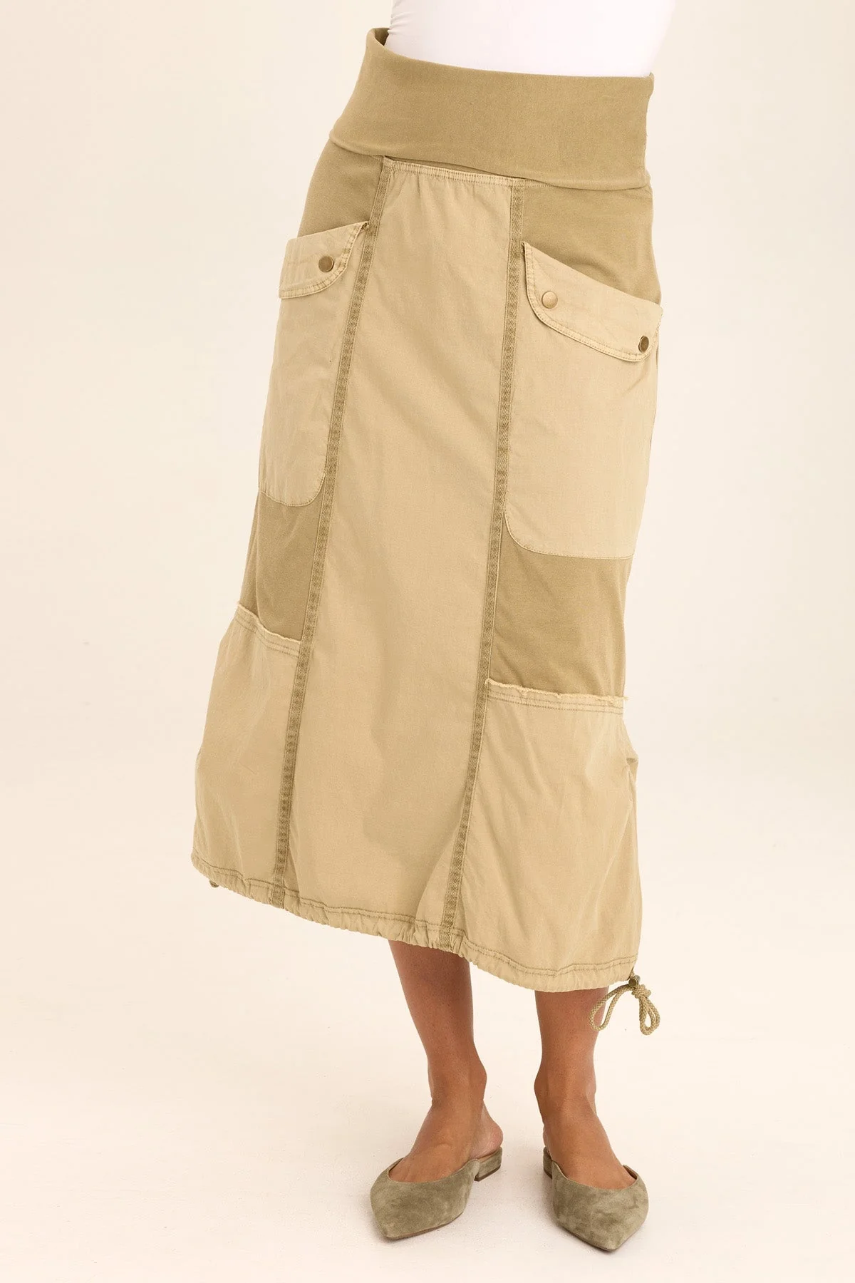 Marconi Cargo Cinch Bubble Hem Midi Skirt - Shopern