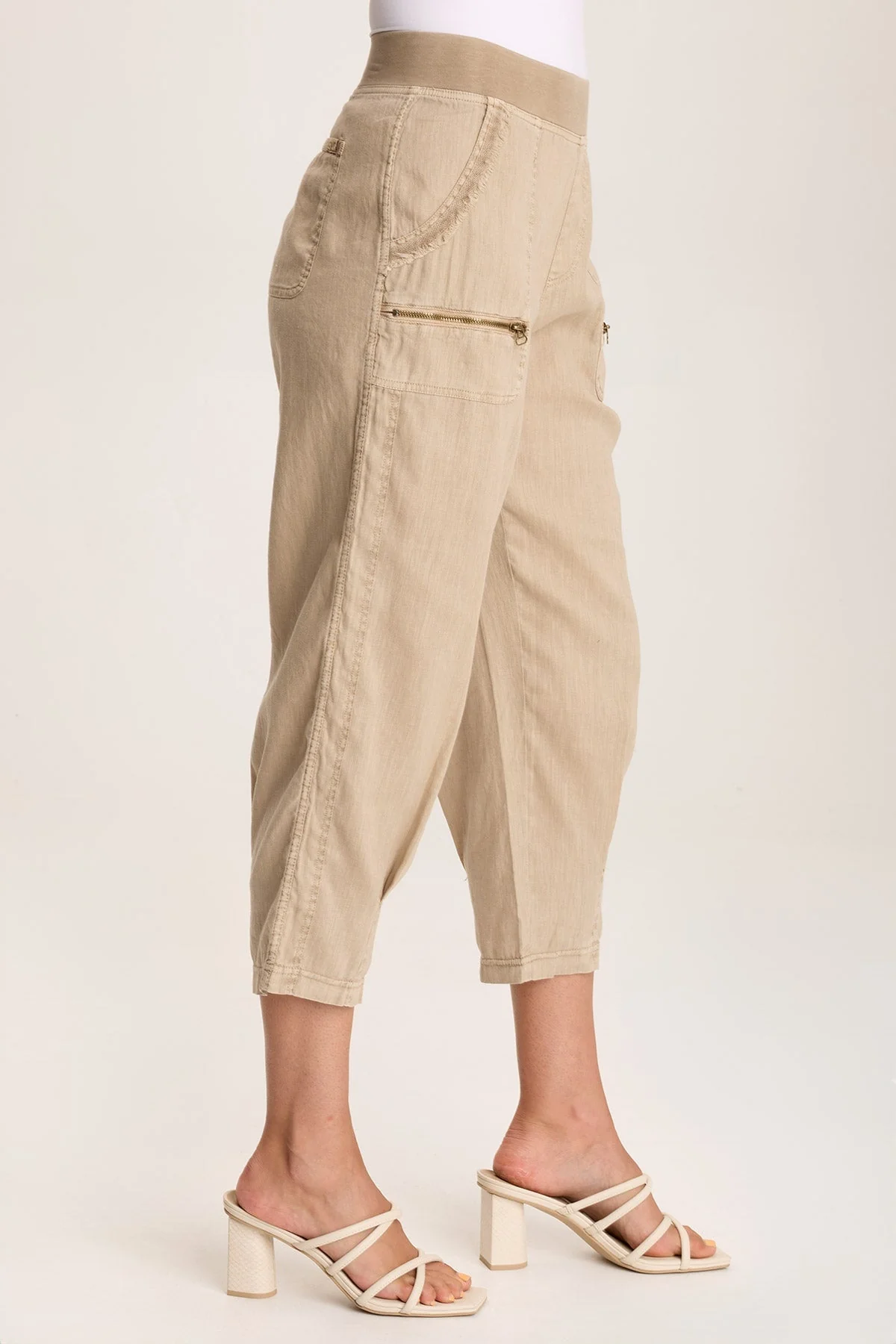 Camden Linen Tapered Crop Pant - Shopern