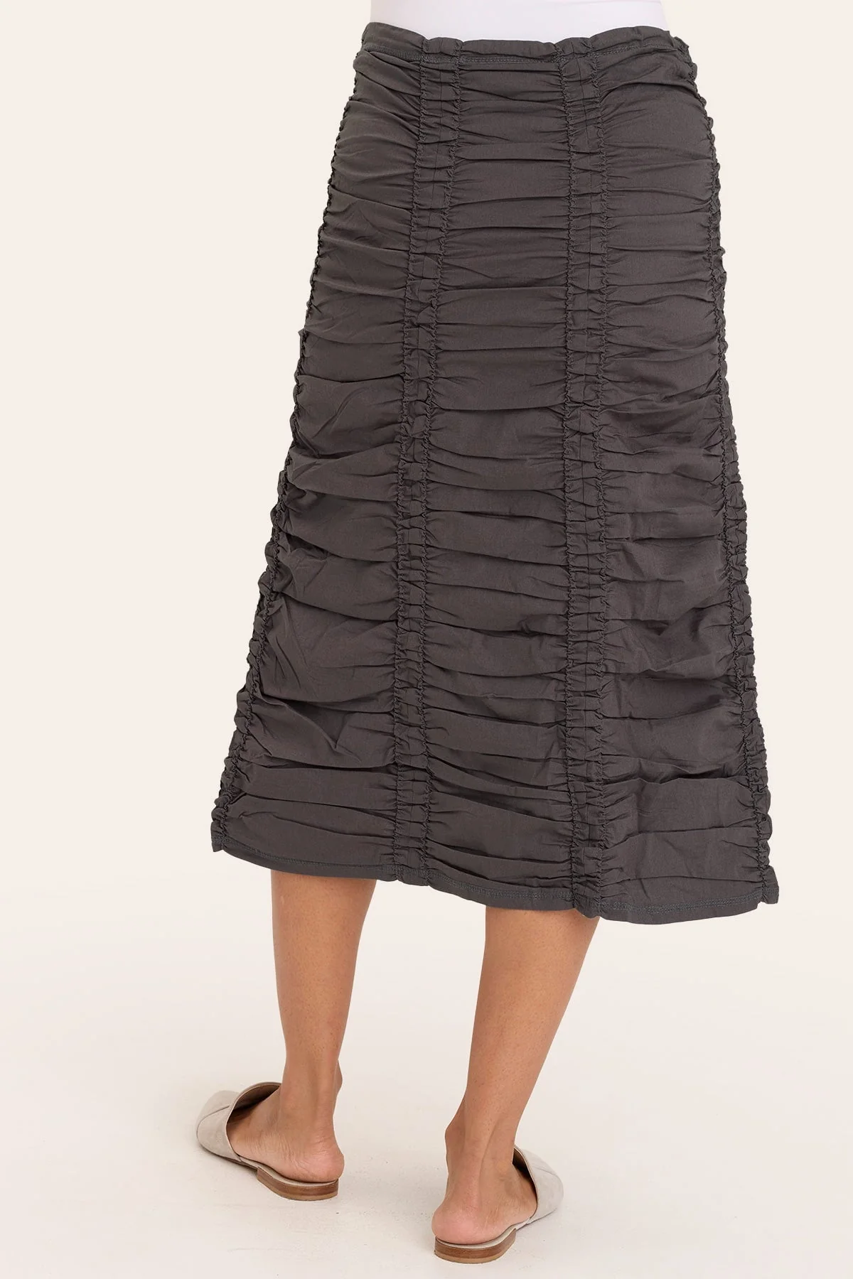 Double Shirred Panel Skirt - Shopern