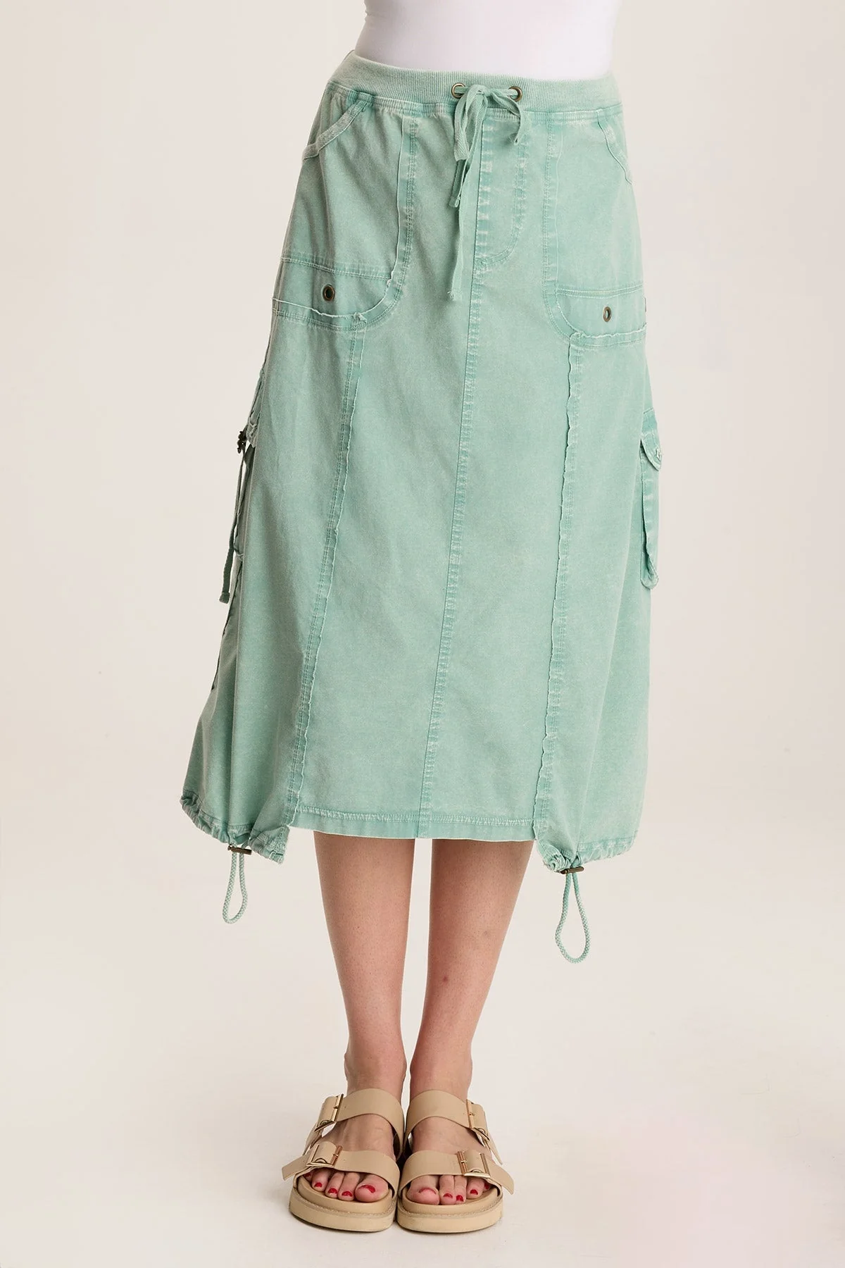 Castalina Poplin Cargo Midi Skirt - Shopern