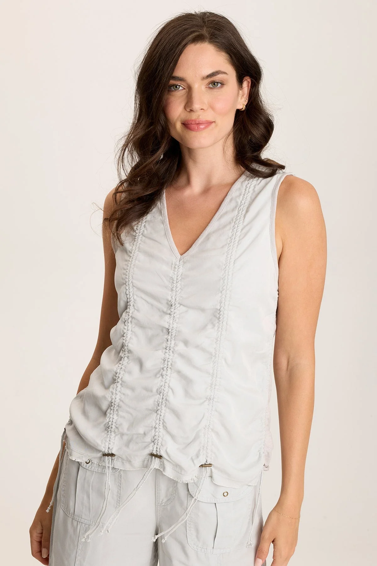 Mitzi Twill Cinched Cord Tank - Shopern